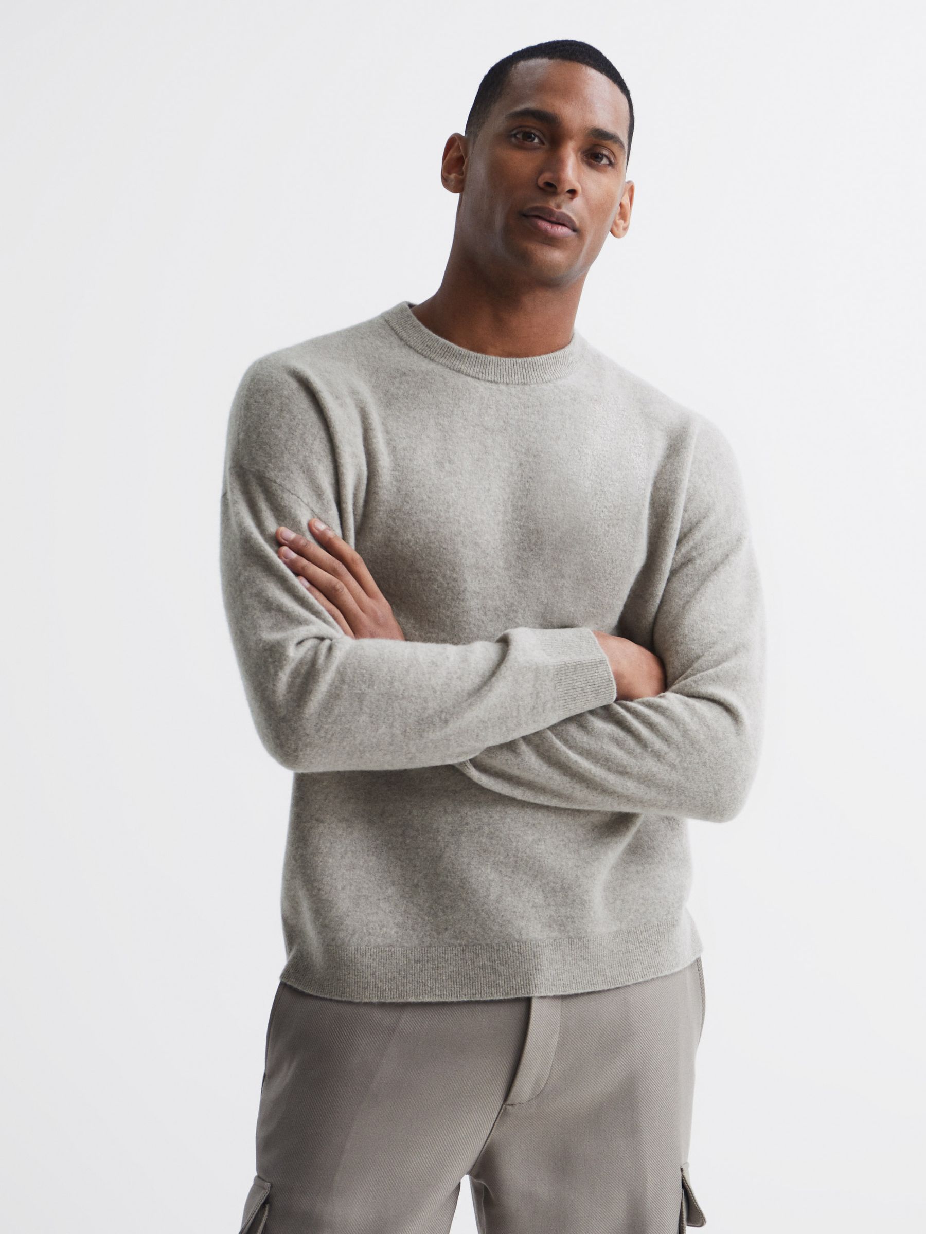 Merino Blend Crew Neck Jumper in Heather - Image 1 of 6