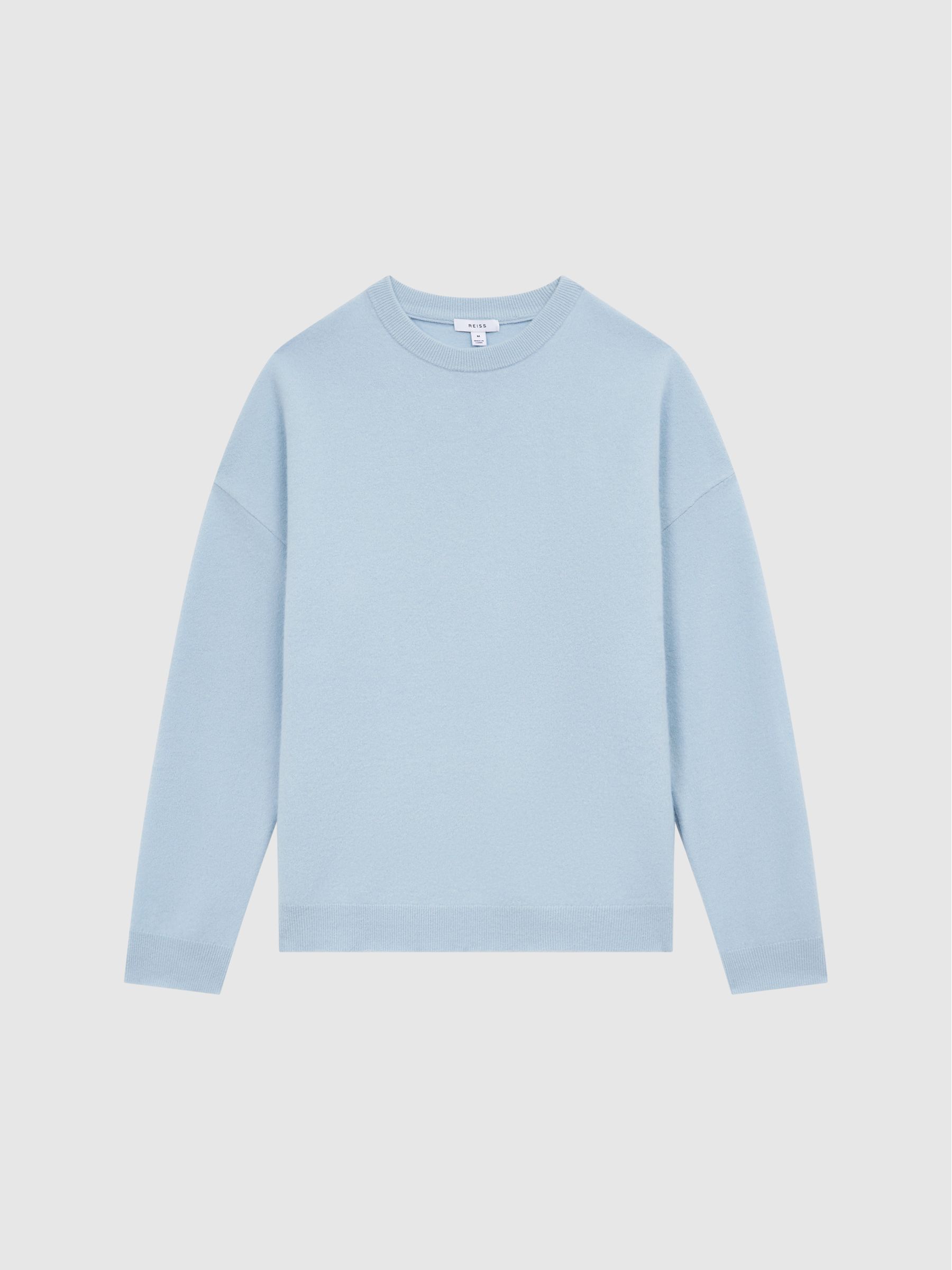 Merino Blend Crew Neck Jumper in Aquamarine - Image 2 of 6