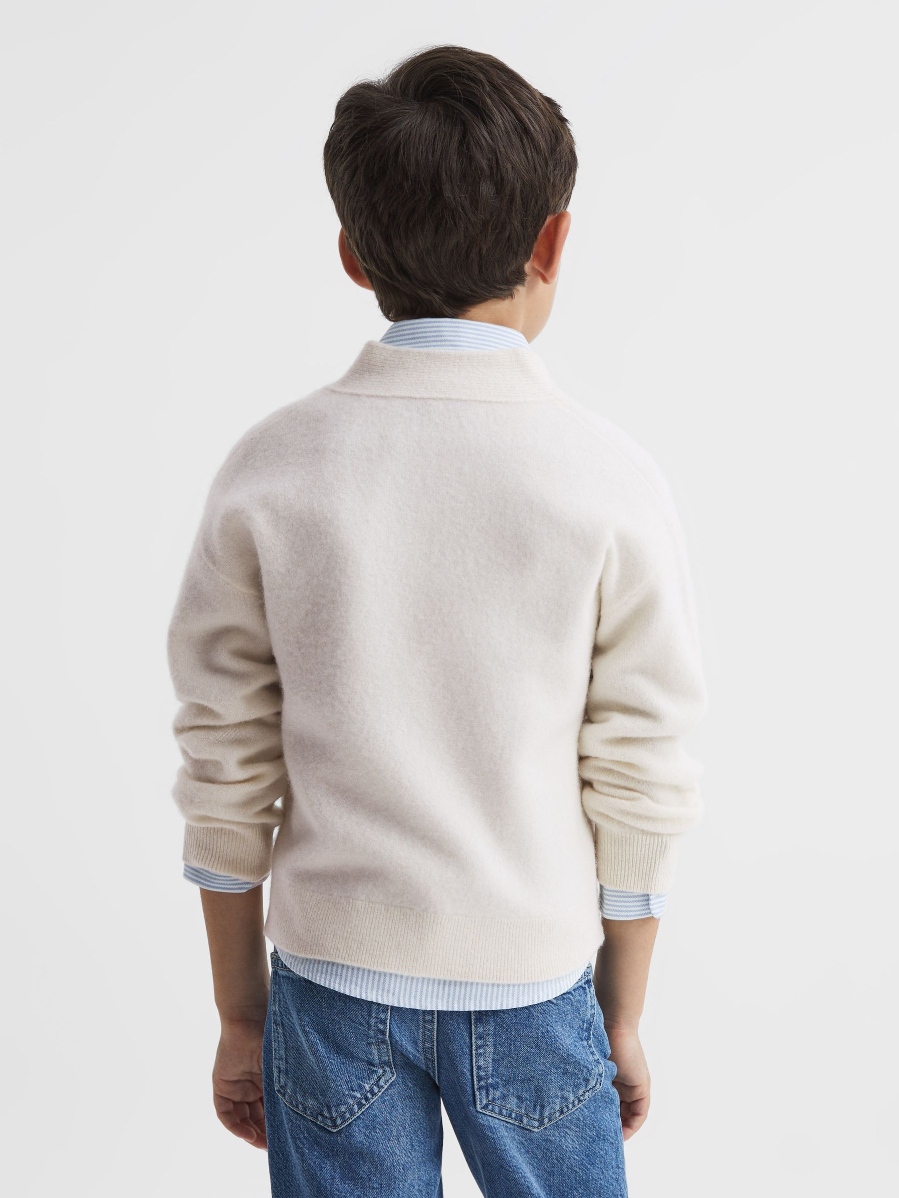 Senior Wool Blend Cardigan in Ecru - Image 5 of 7