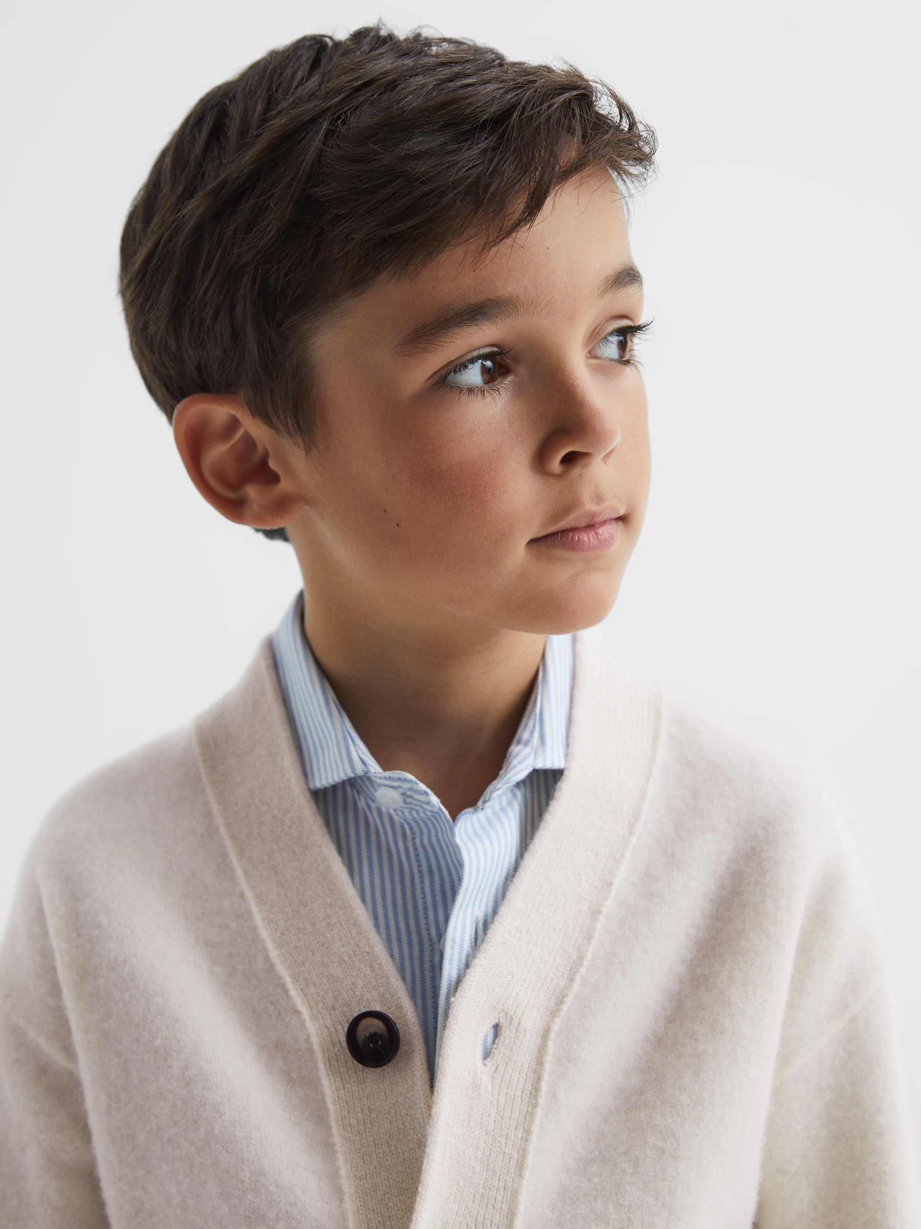 Senior Wool Blend Cardigan in Ecru - Image 6 of 7