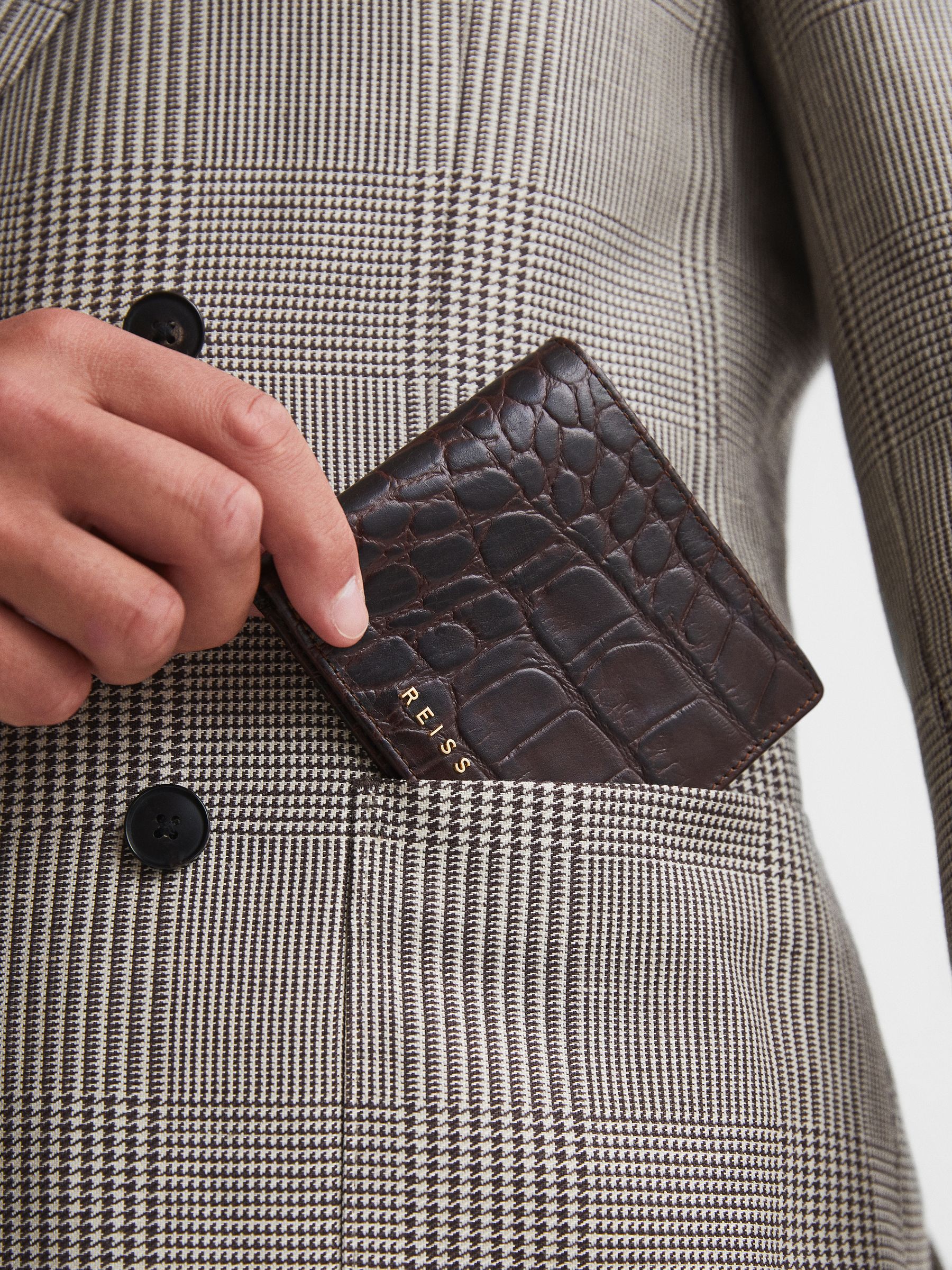 Leather Wallet in Chocolate - Image 4 of 5