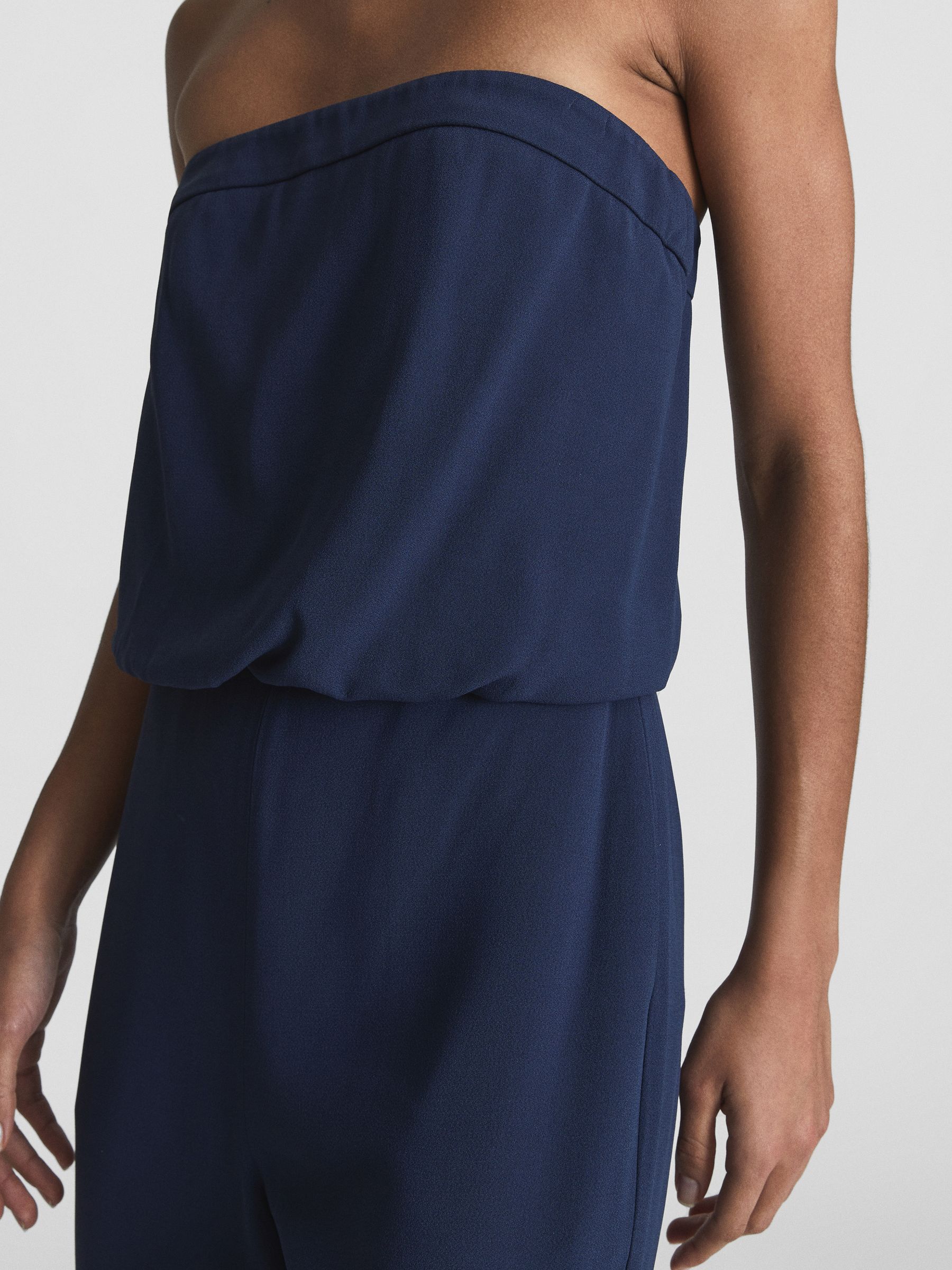 Bandeau Wide Leg Jumpsuit in Navy - Image 4 of 5