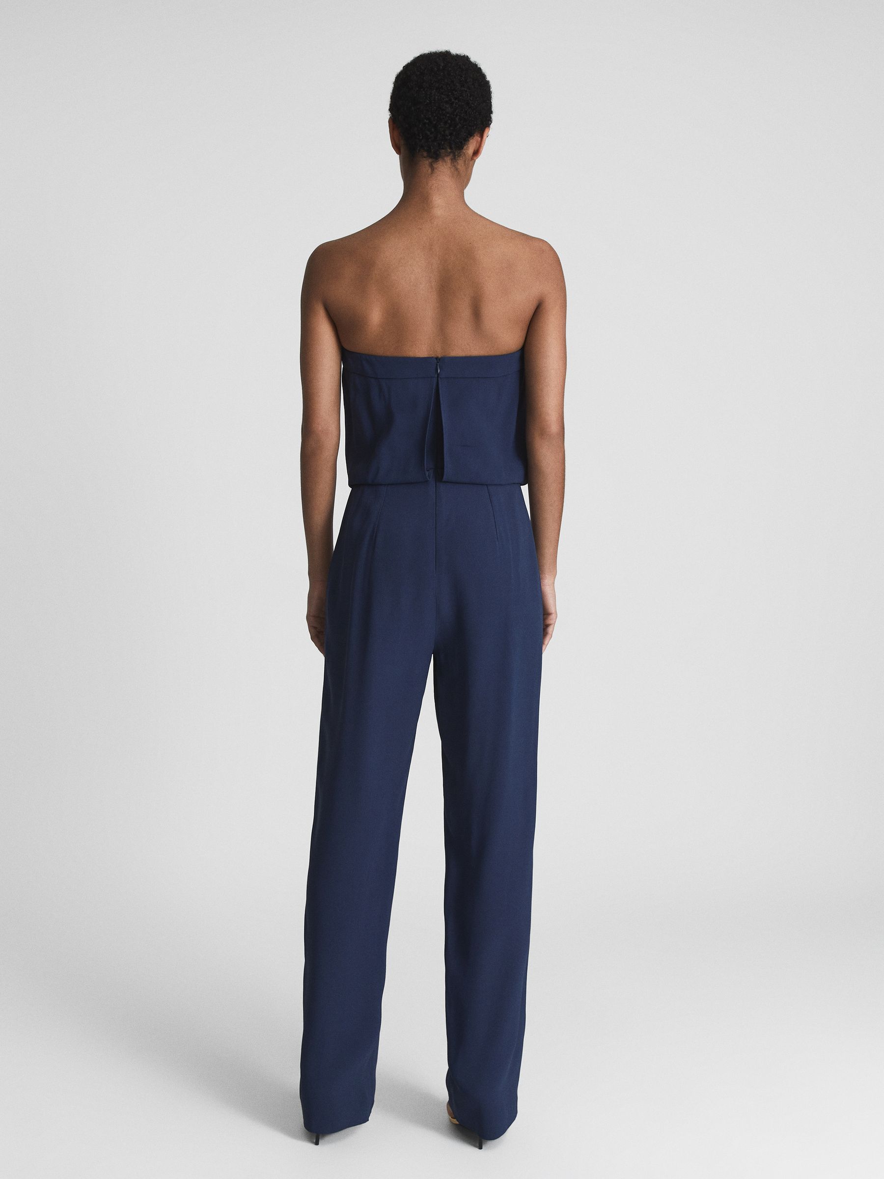 Bandeau Wide Leg Jumpsuit in Navy - Image 5 of 5