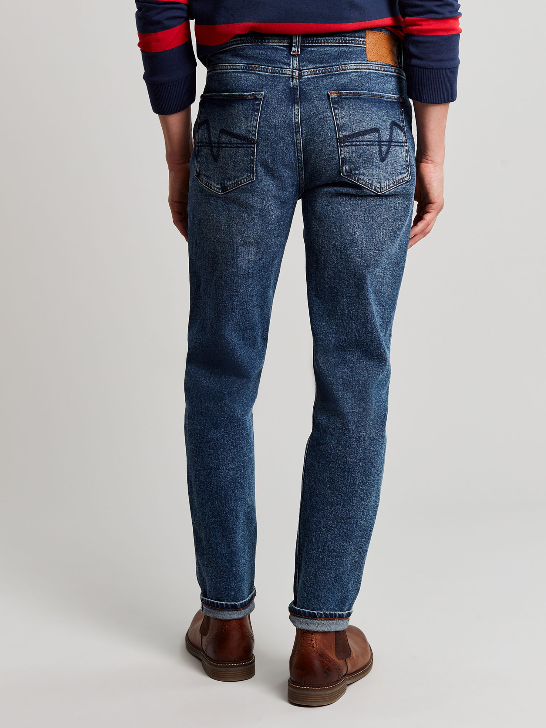 Oakham Mid Wash Blue Slim Fit Five Pocket Denim Jeans - Image 2 of 6