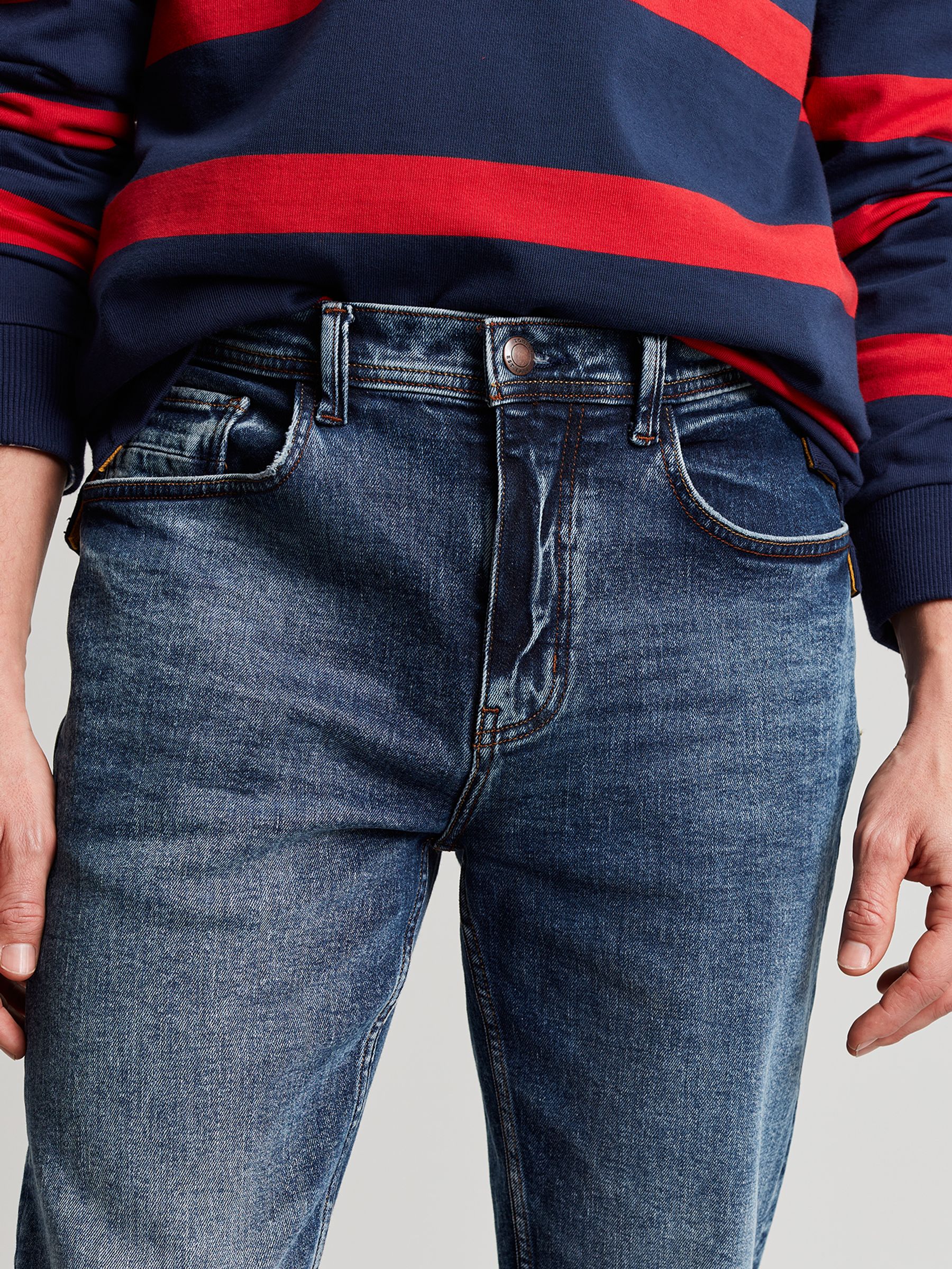 Oakham Mid Wash Blue Slim Fit Five Pocket Denim Jeans - Image 3 of 6