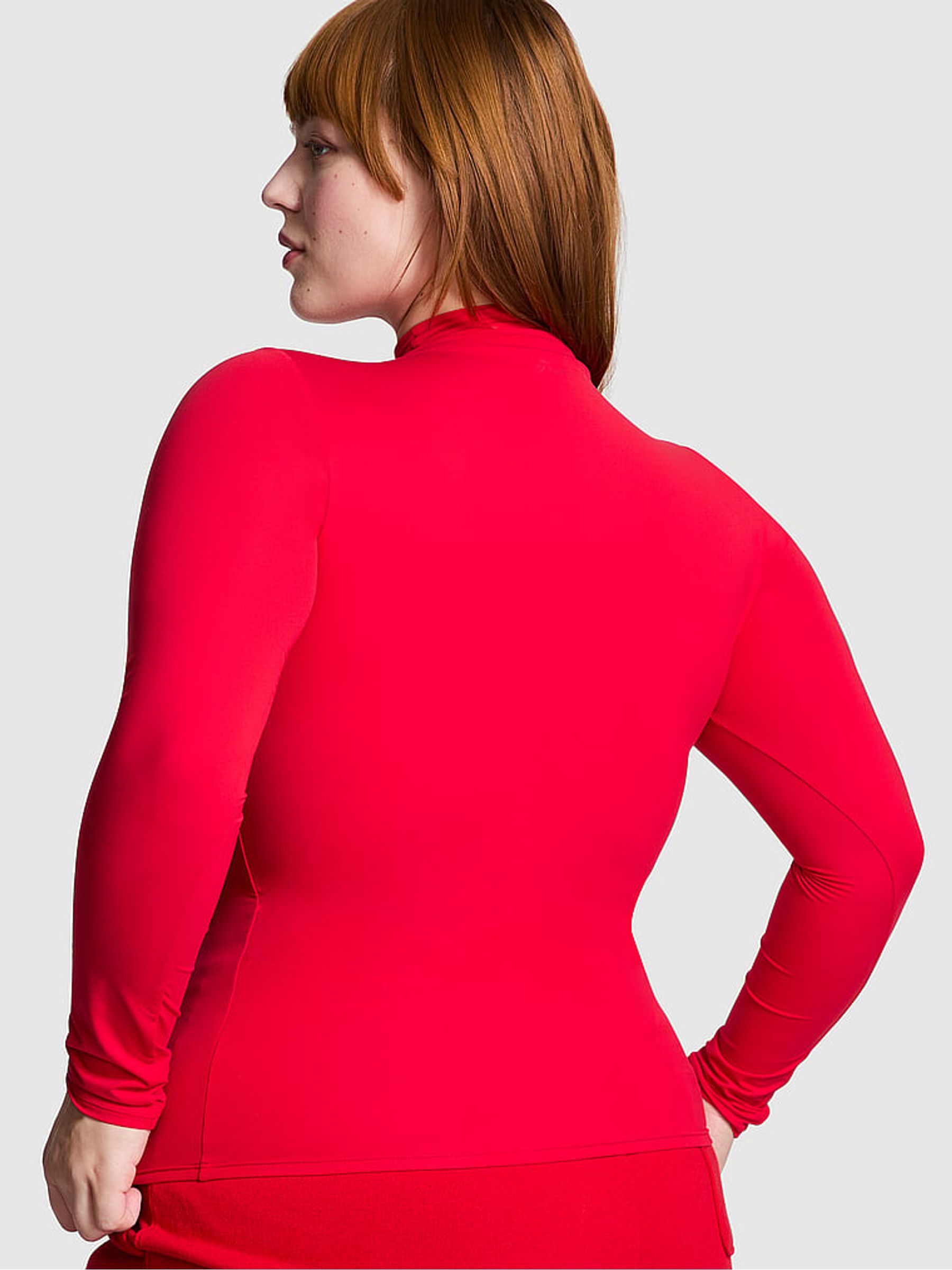 Red Pepper Mock Neck Soft Stretch T-Shirt - Image 2 of 3