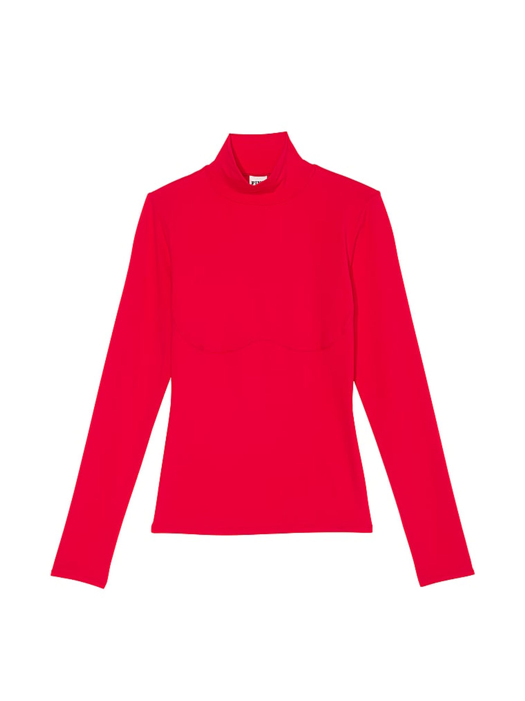 Red Pepper Mock Neck Soft Stretch T-Shirt - Image 3 of 3