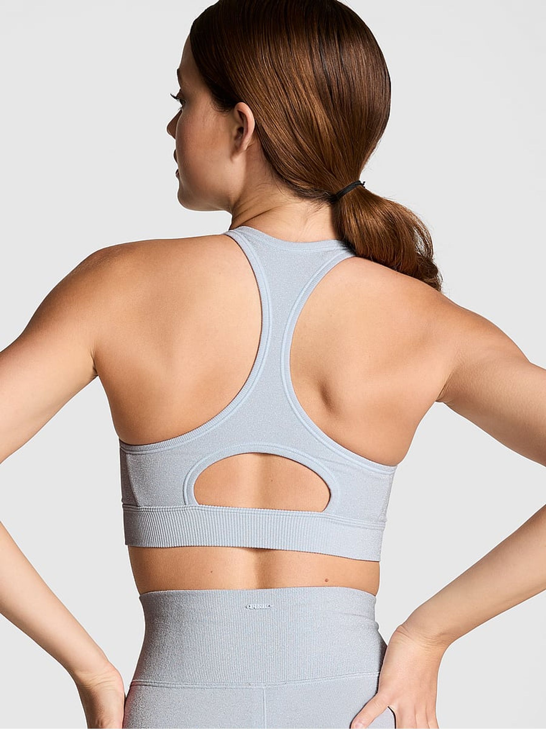 Hydrangea Blue Shine Seamless Front Close High Support Sports Bra - Image 2 of 3