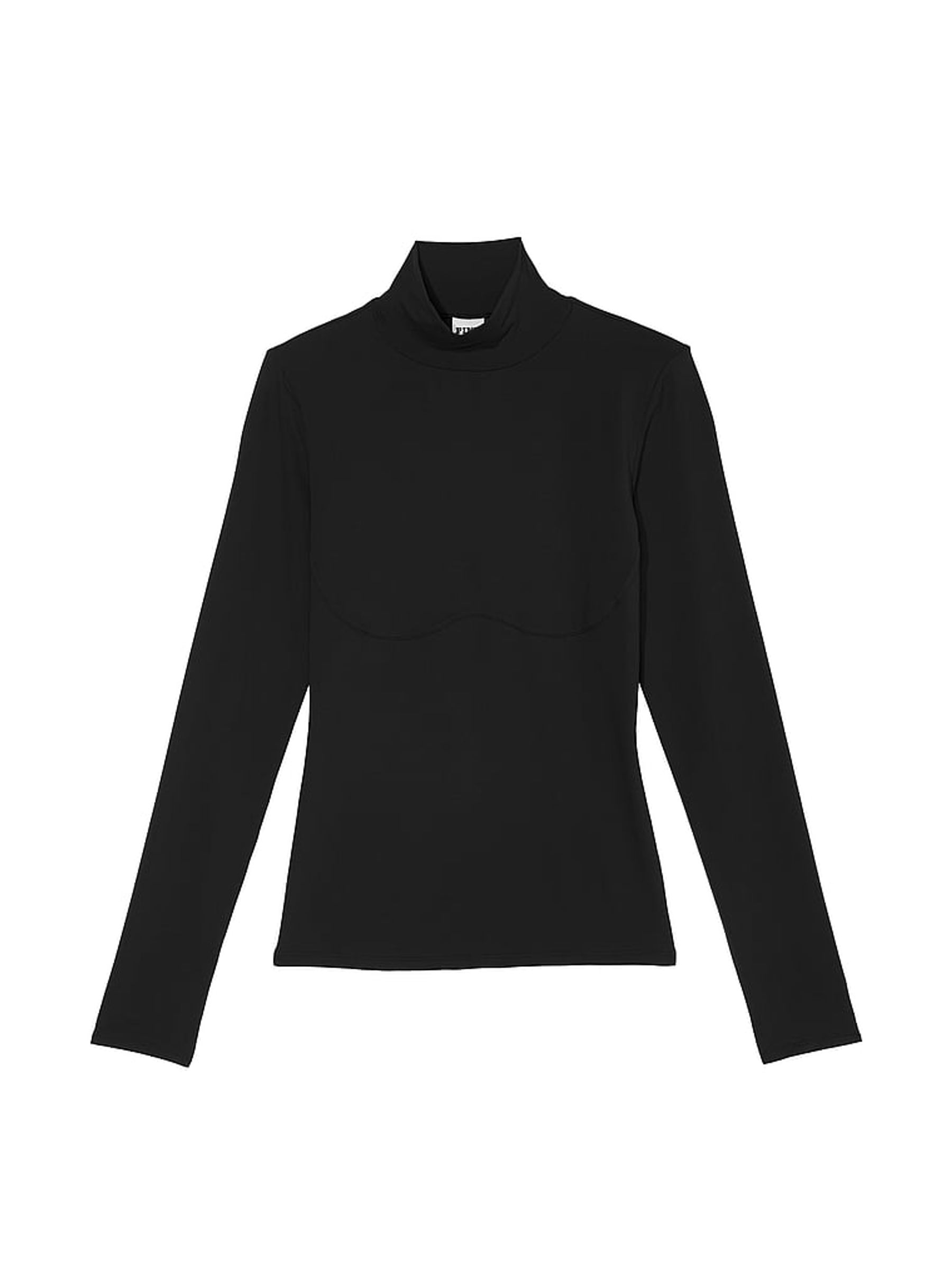 Black Mock Neck Soft Stretch T-Shirt - Image 3 of 3