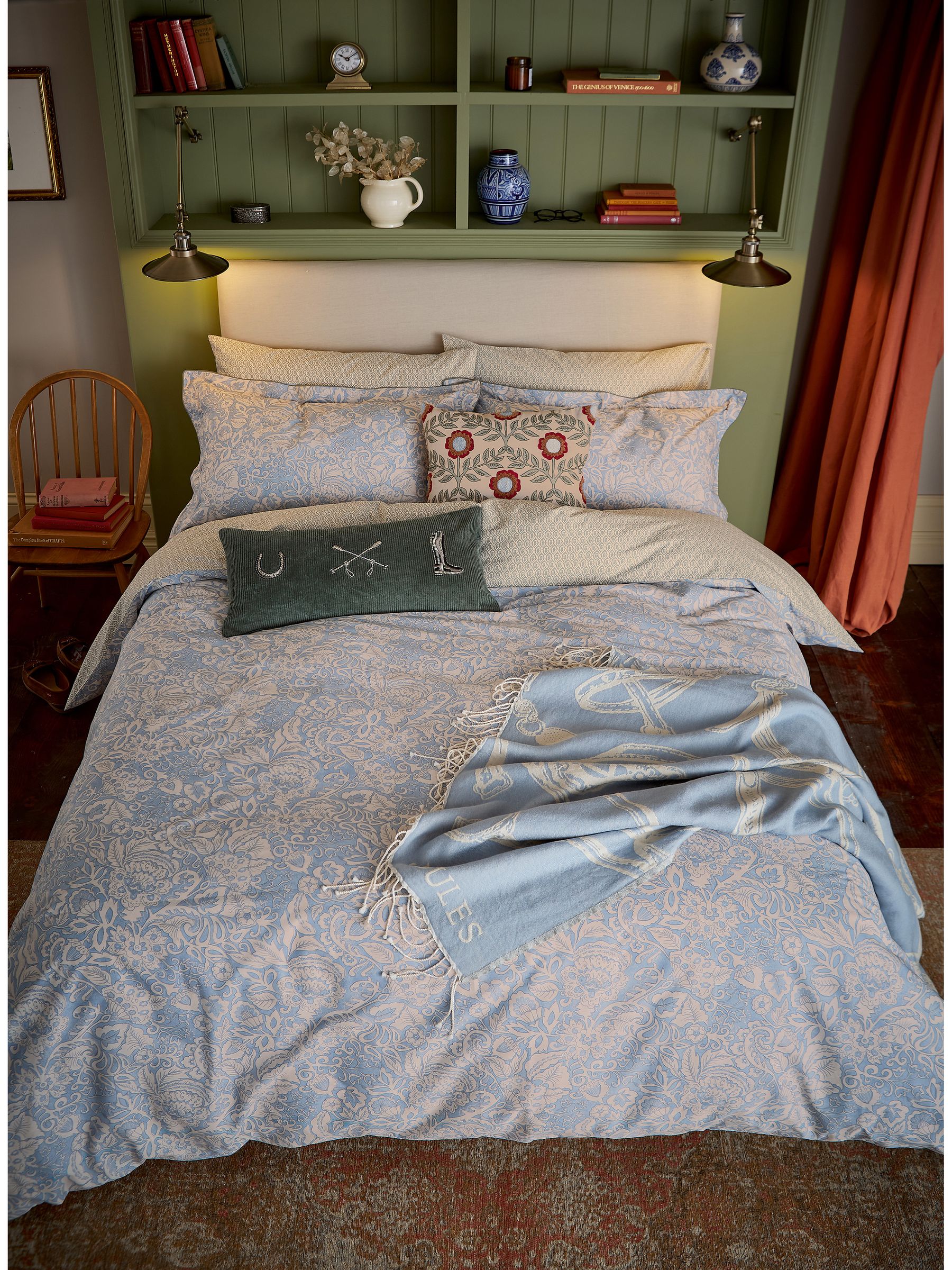 Blue Balmoral Standard Pillowcase 100% Cotton Set of 2 100% Cotton Standard Pillowcases - Image 3 of 4