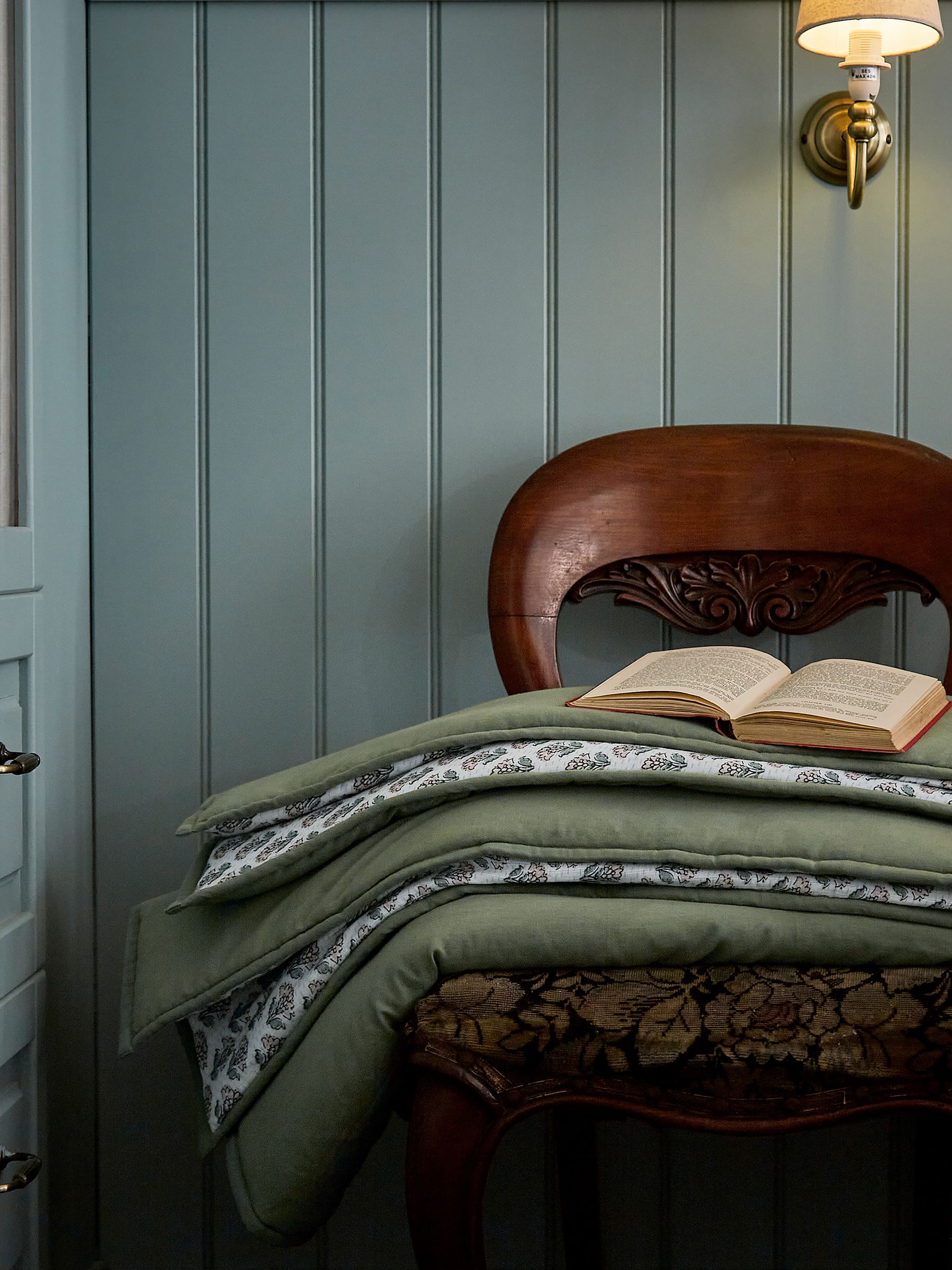 Khaki Green Indienne Blockprint Throw - Image 2 of 4
