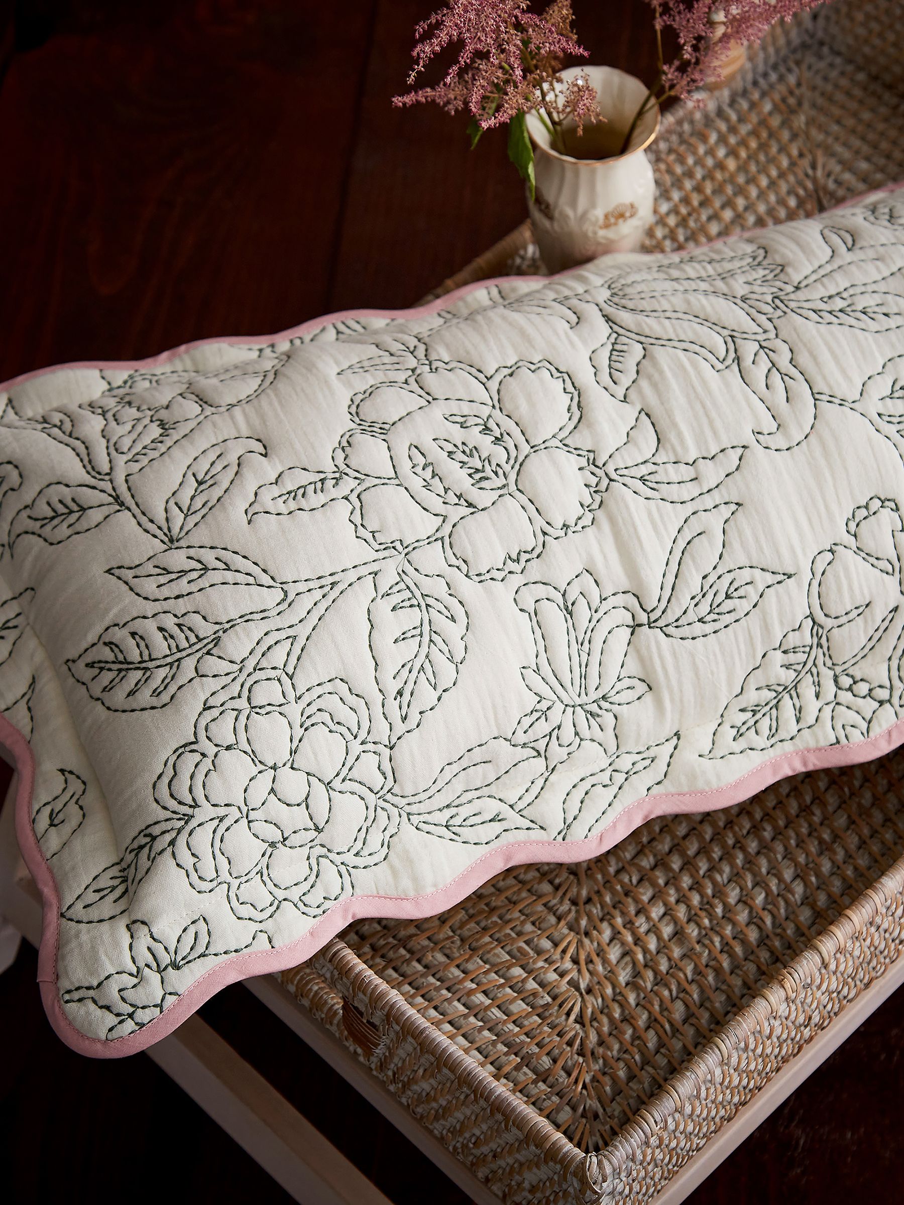 Cream Juliette Rice Stitch Cushion - Image 4 of 5