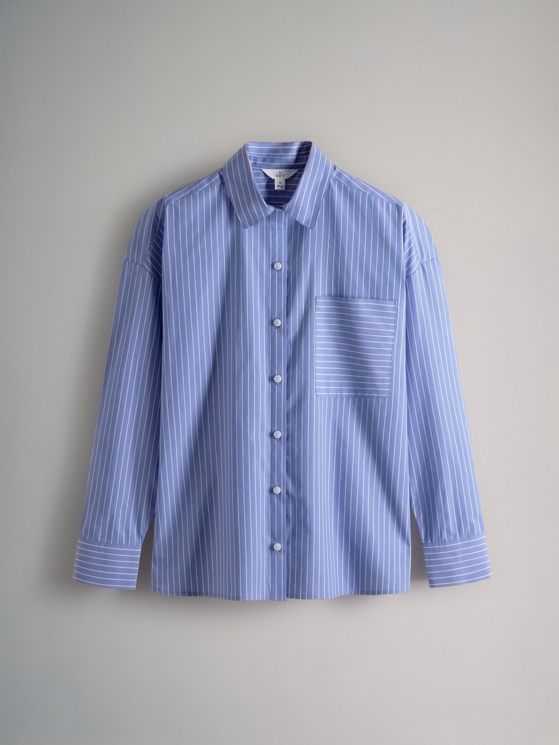 Blue Stripe/Pink Stripe/White 3 Pack Cotton Poplin Button Through Shirts - Image 10 of 13