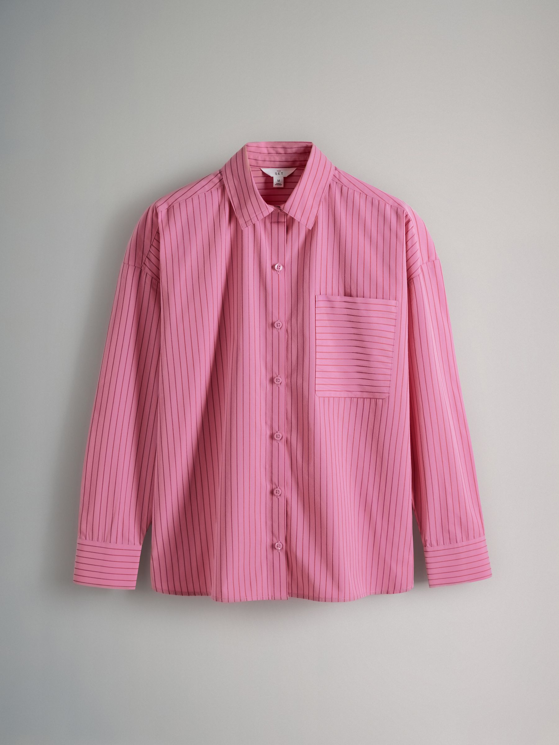 Blue Stripe/Pink Stripe/White 3 Pack Cotton Poplin Button Through Shirts - Image 8 of 13
