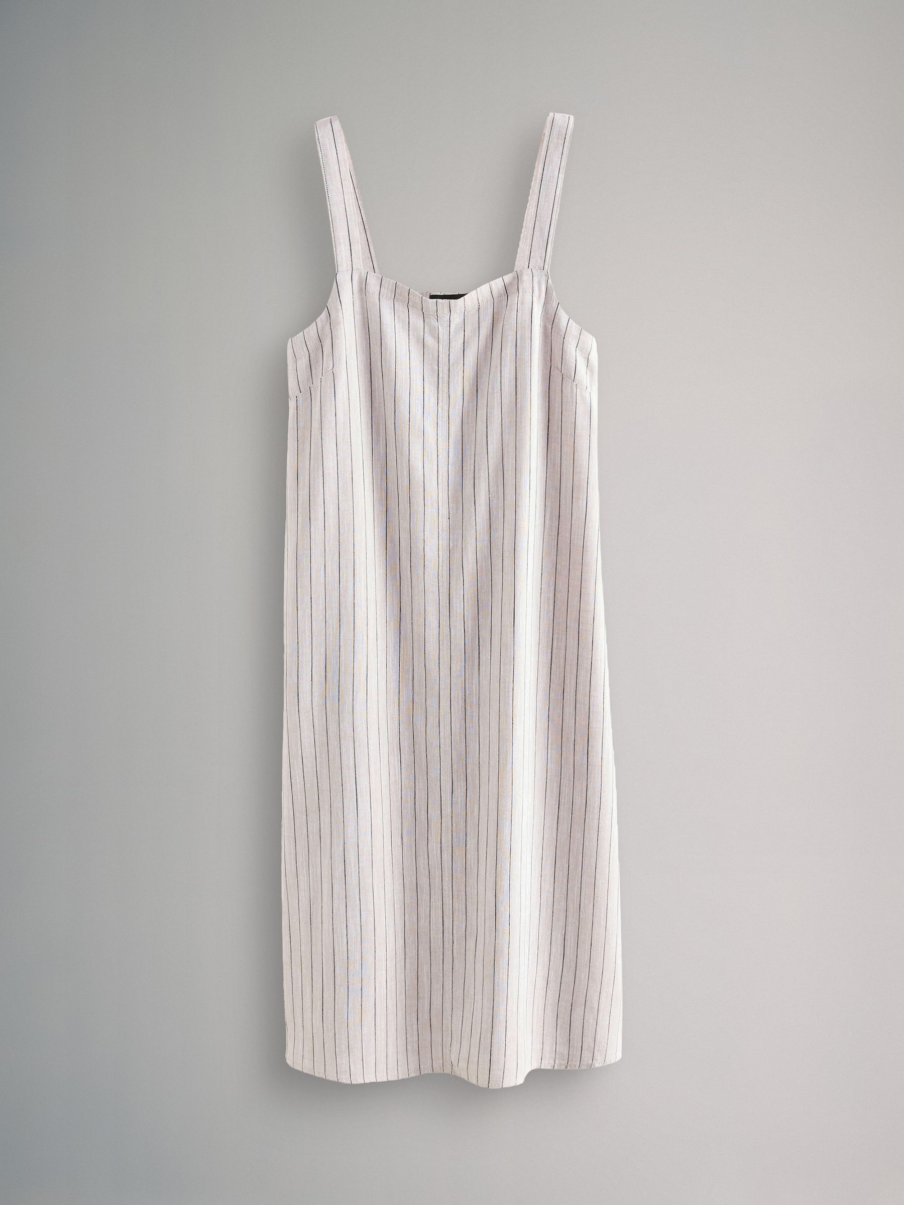 Black/Ecru Stripe 2 Pack Strappy A-Line Dress with Linen - Image 9 of 12