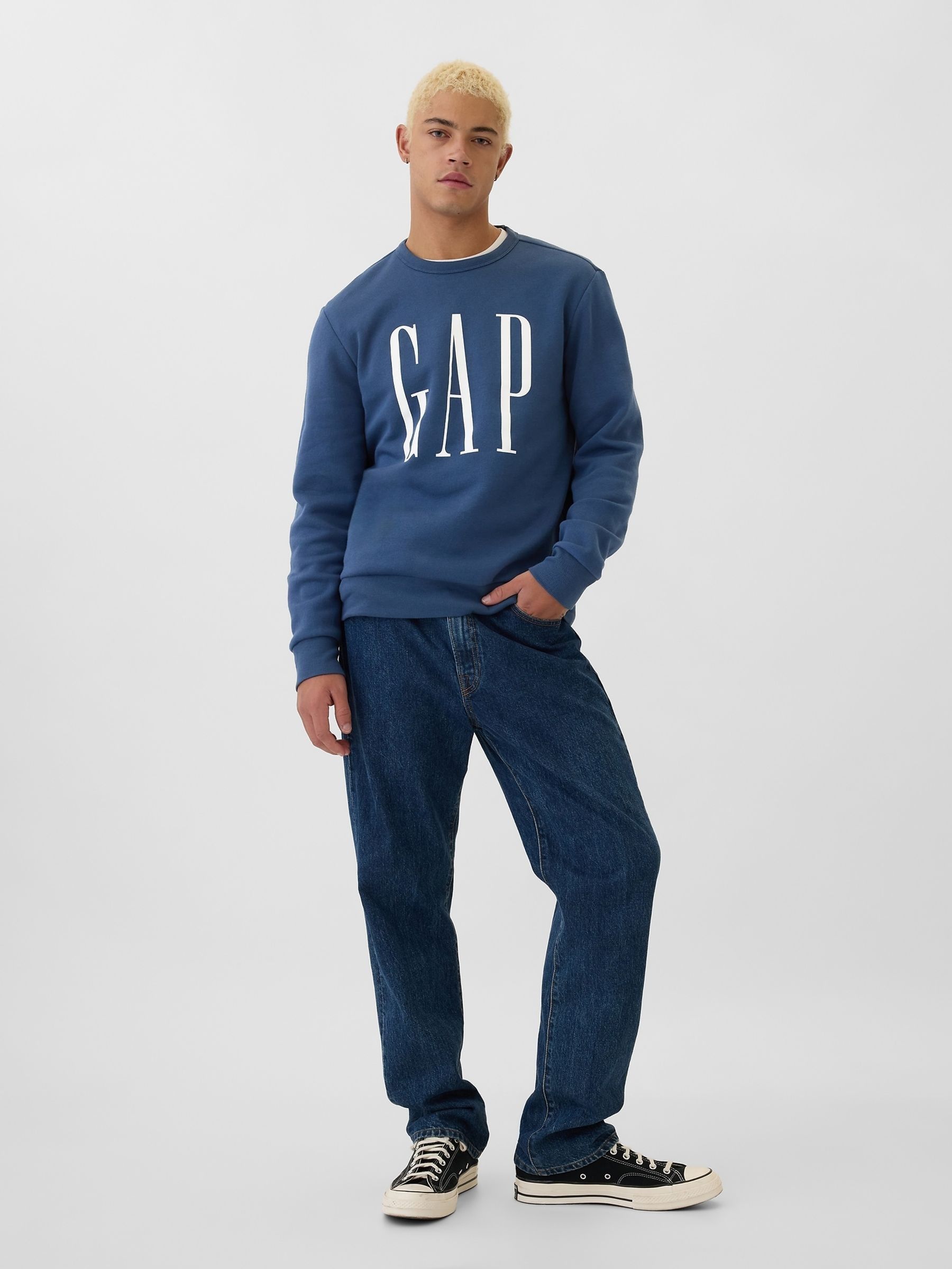 Blue Logo Crew Neck Jumper - Image 3 of 5