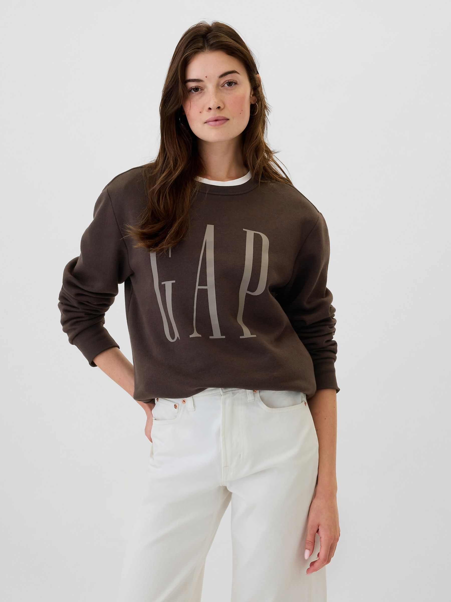 Brown Logo Crew Neck Jumper - Image 1 of 4