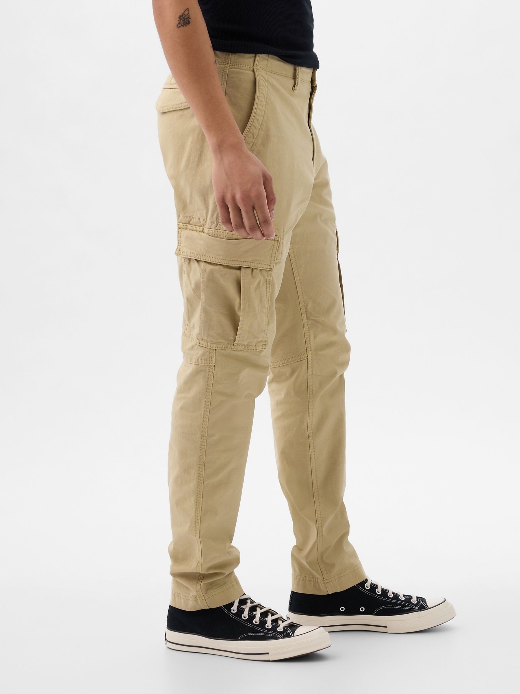 Beige Slim Fit Cargo Trousers - Image 4 of 5
