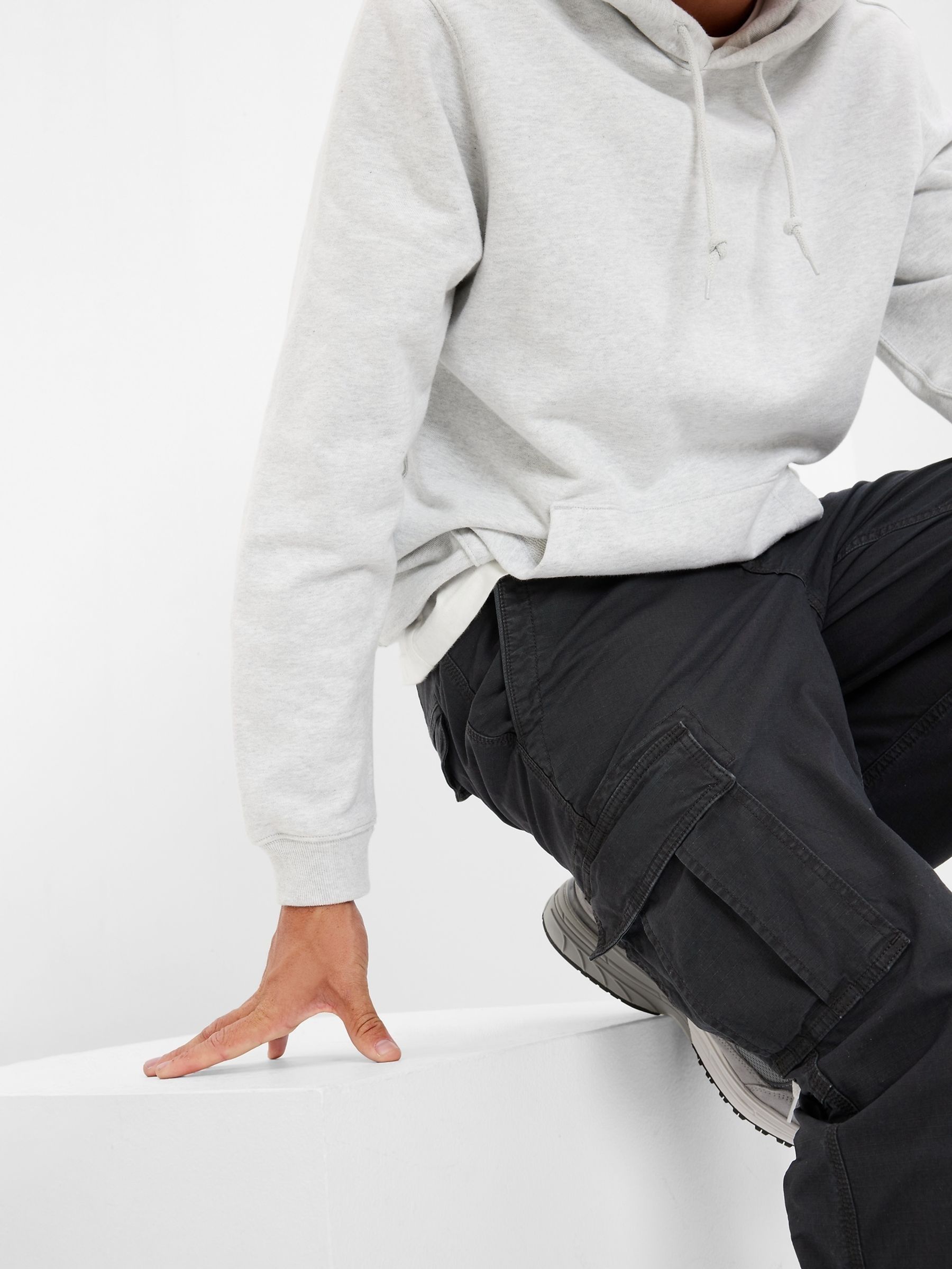 Black Slim Fit Cargo Trousers - Image 3 of 4