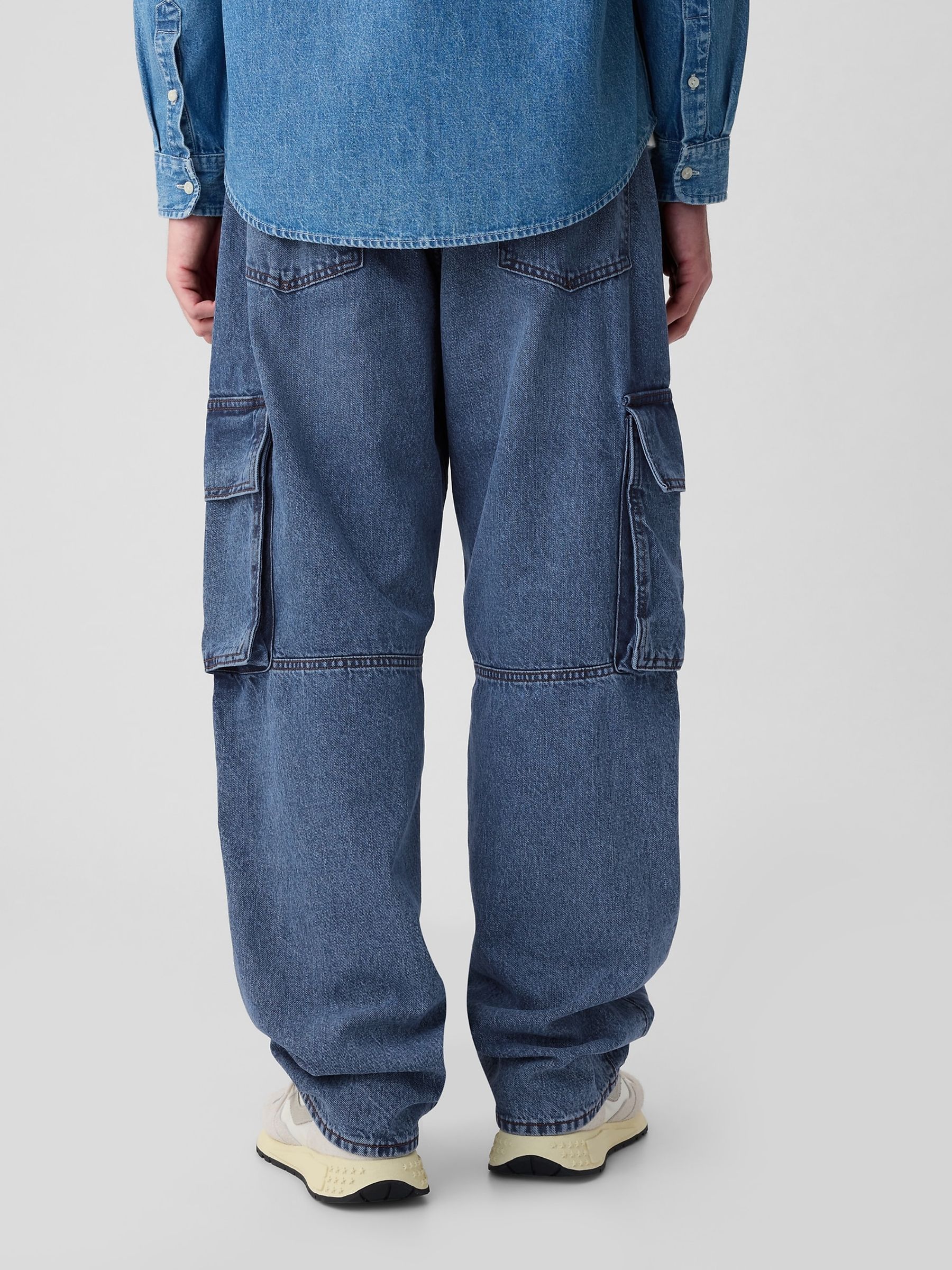 Blue Cargo Baggy Jeans - Image 2 of 5