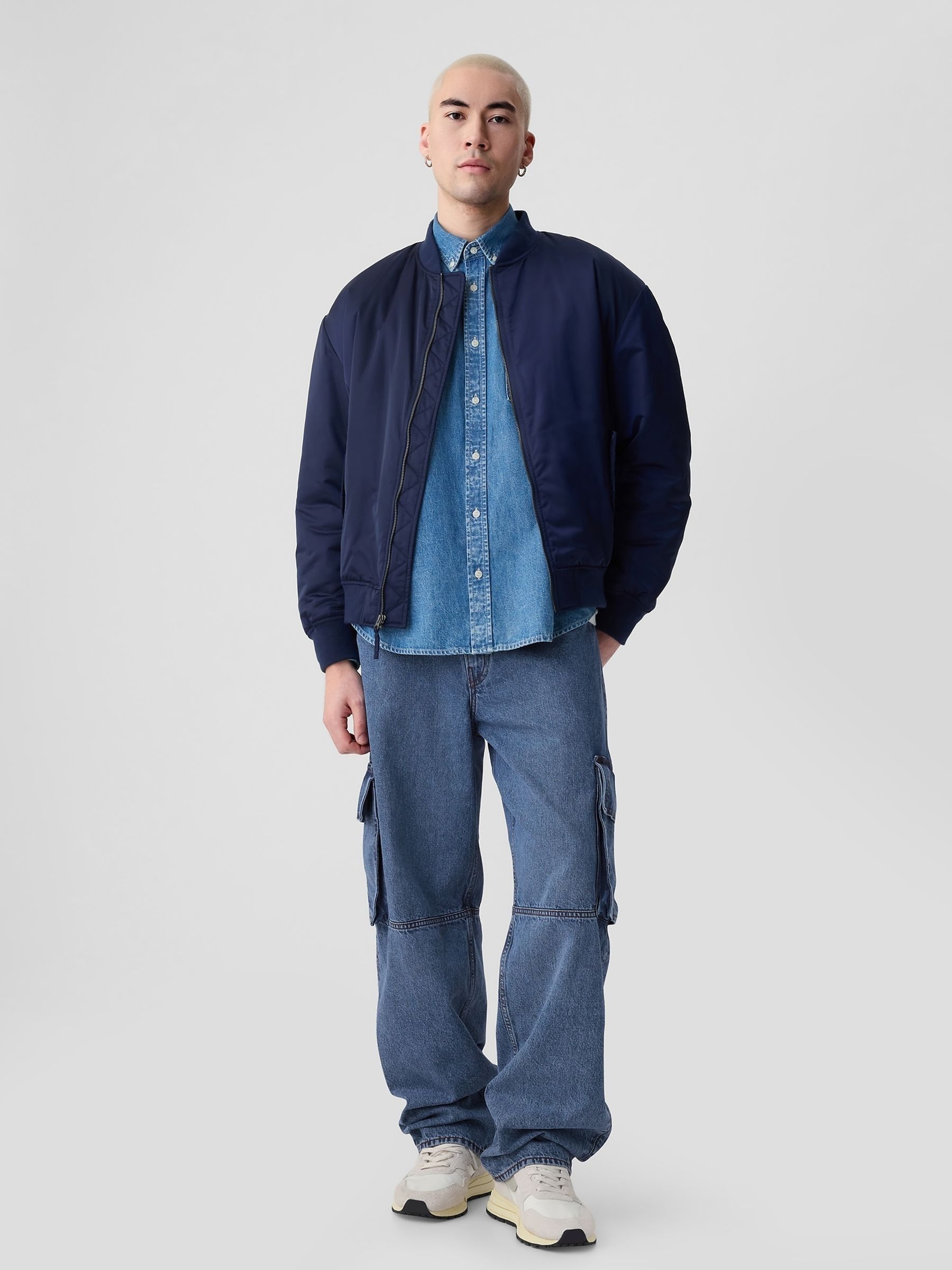 Blue Cargo Baggy Jeans - Image 4 of 5