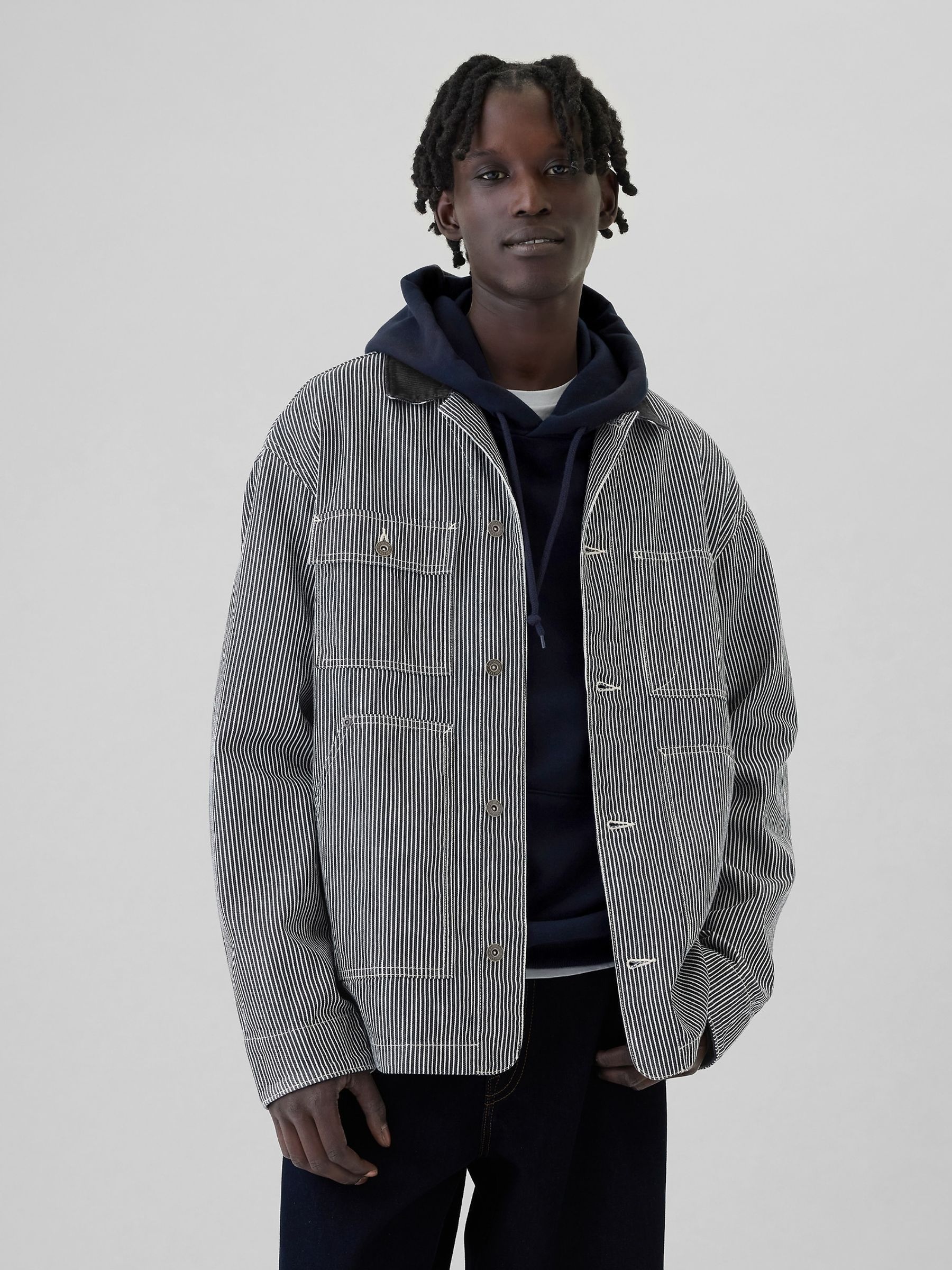 Blue Railroad Denim Chore Jacket - Image 1 of 8