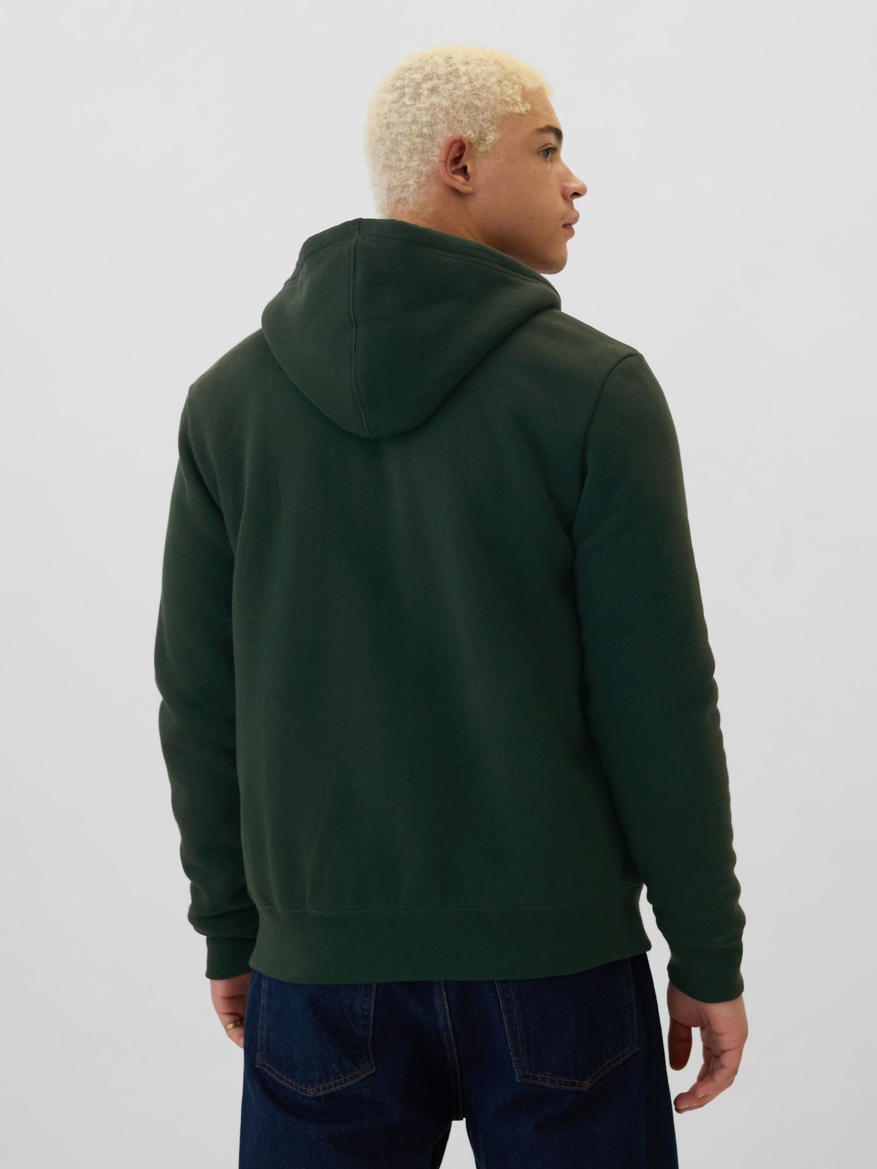 Green Logo Sherpa-Lined Zip Up Hoodie d - Image 2 of 5