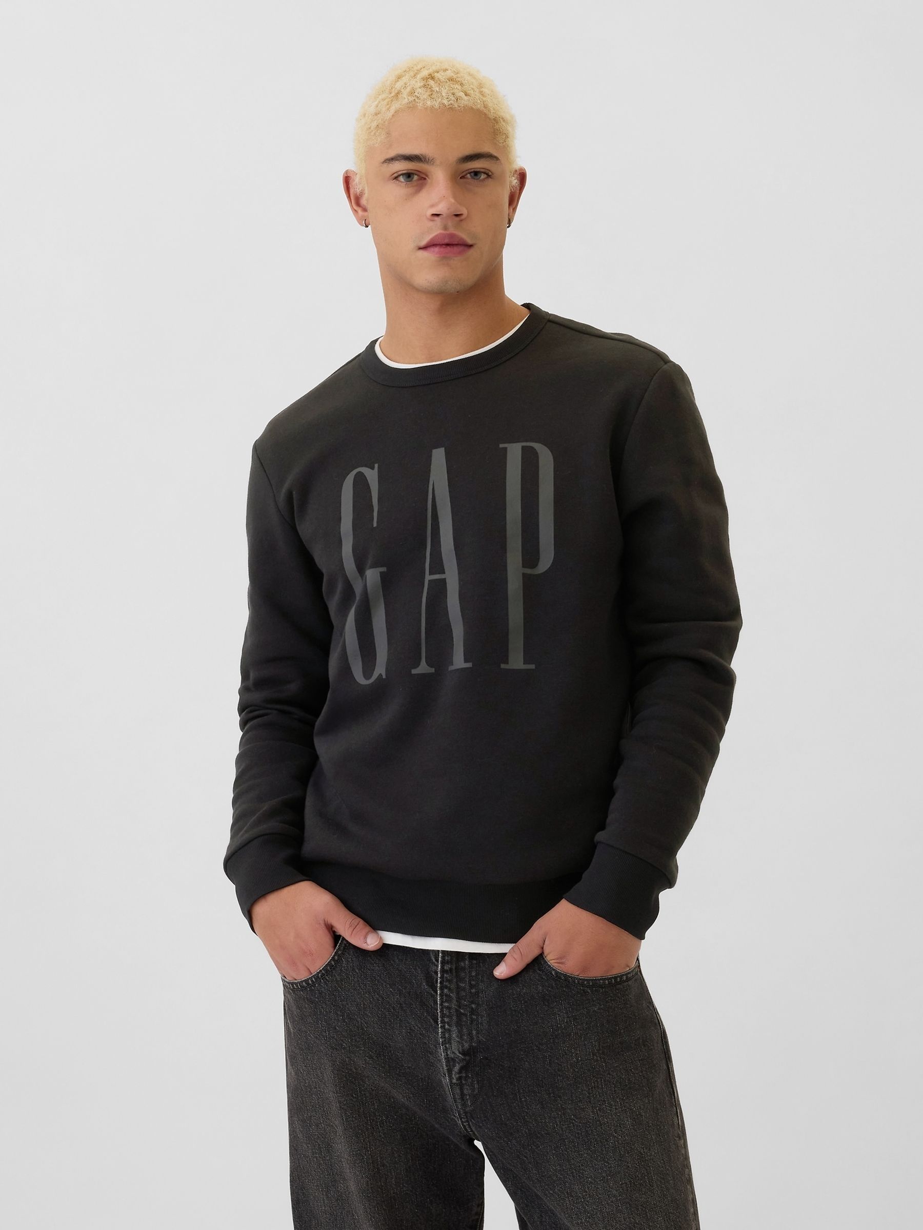 Black Logo Crew Neck Jumper - Image 1 of 4