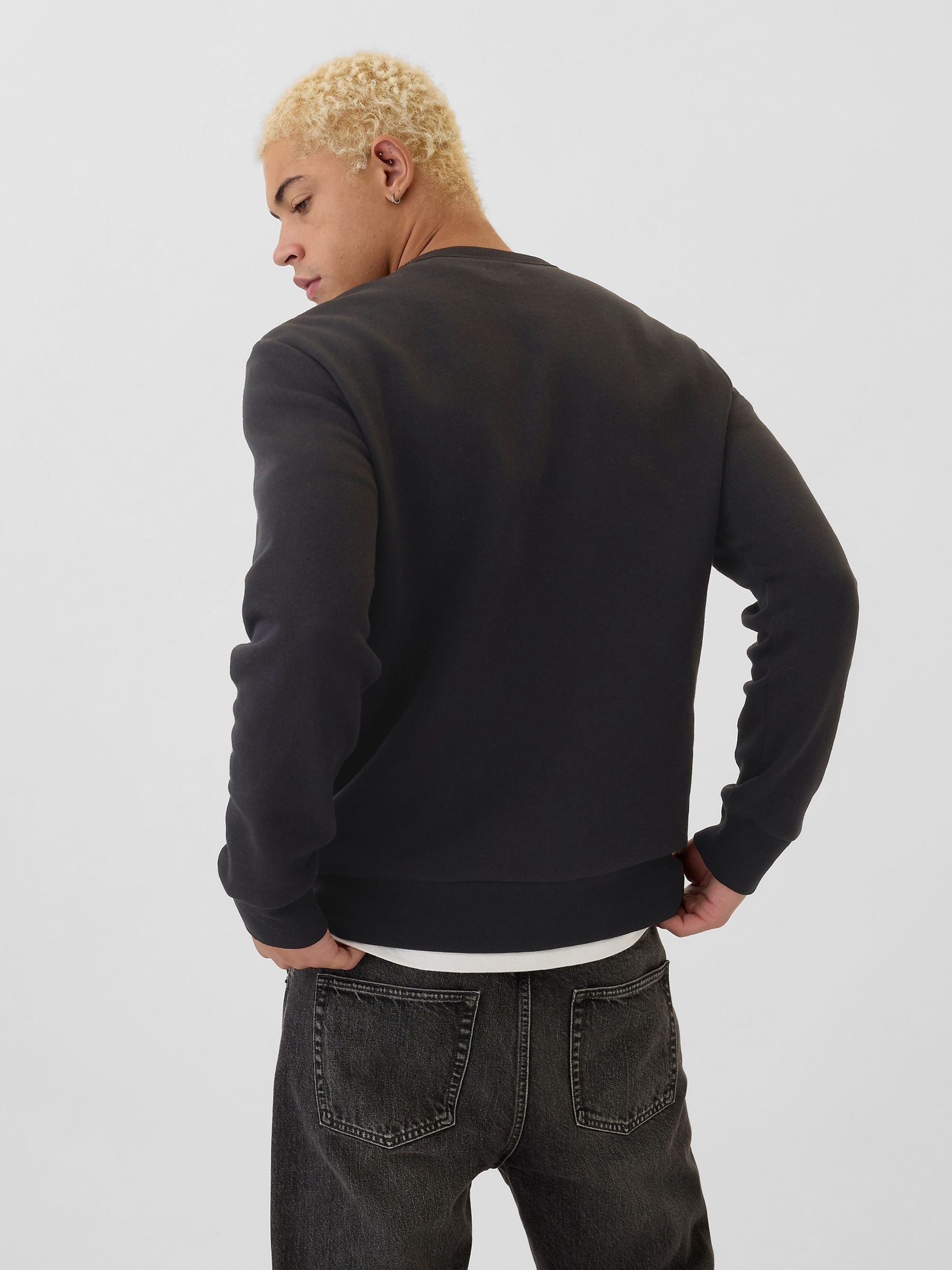Black Logo Crew Neck Jumper - Image 2 of 4