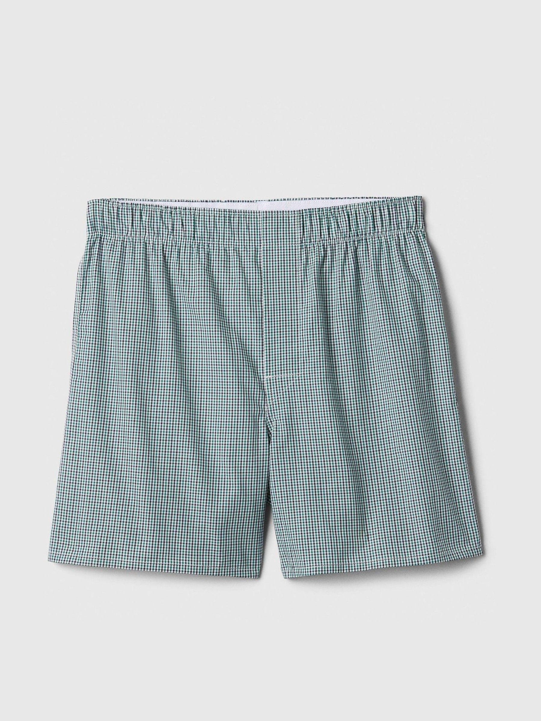 Green Check Cotton Poplin Print Boxers - Image 1 of 1