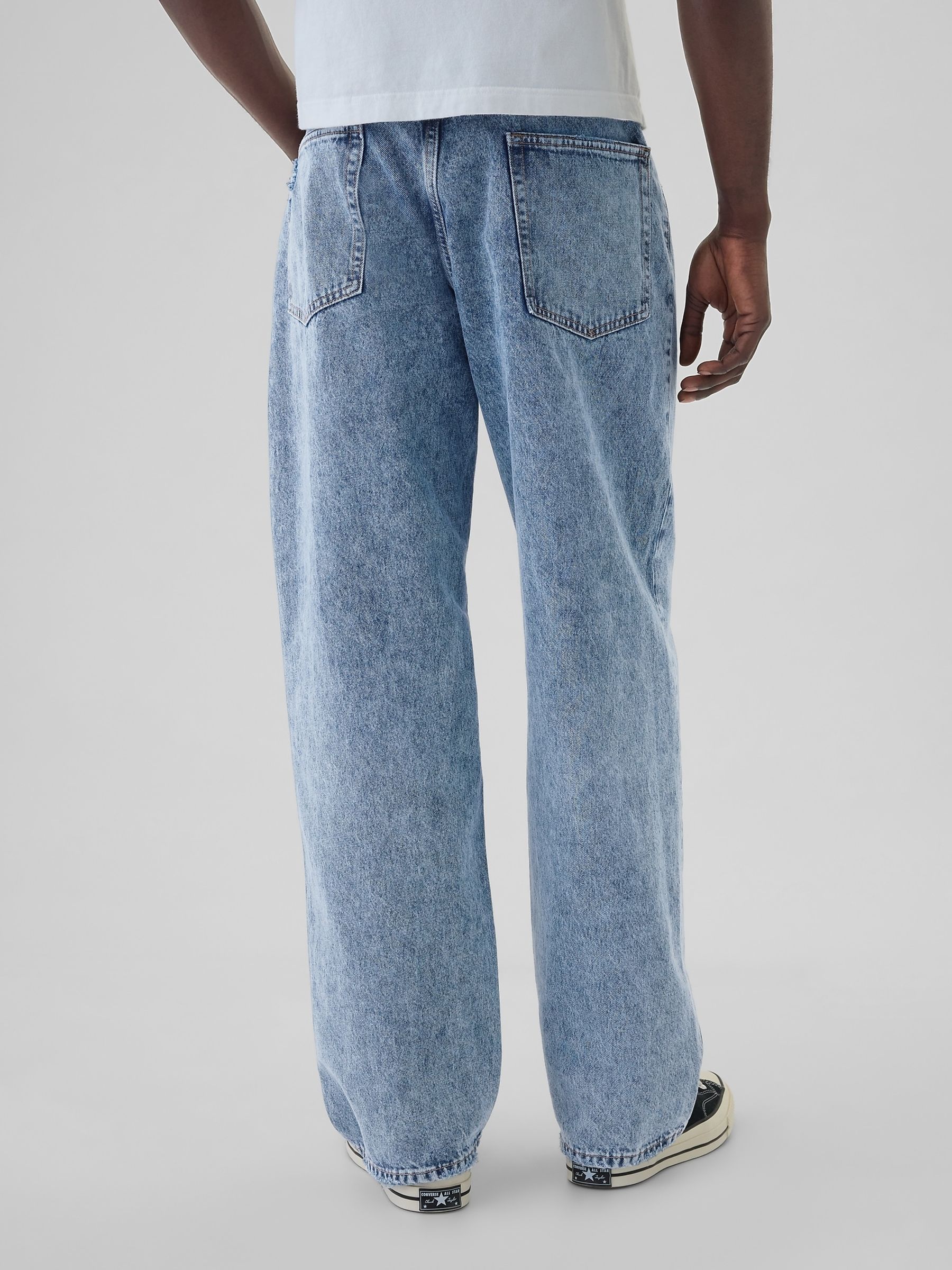 Blue Distressed Loose Fit Baggy Jeans - Image 3 of 5