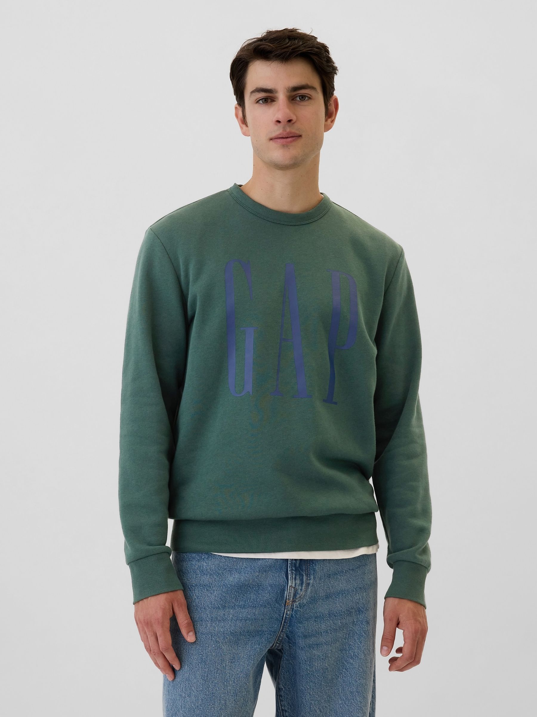 Green Logo Crew Neck Jumper - Image 1 of 1