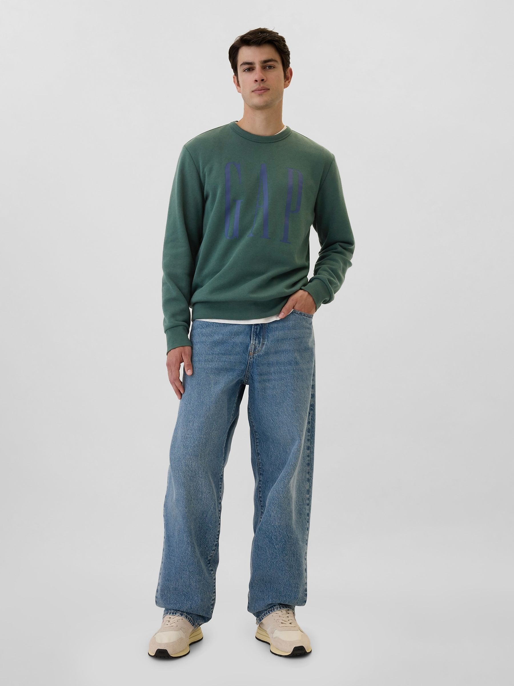 Green Logo Crew Neck Jumper - Image 3 of 4