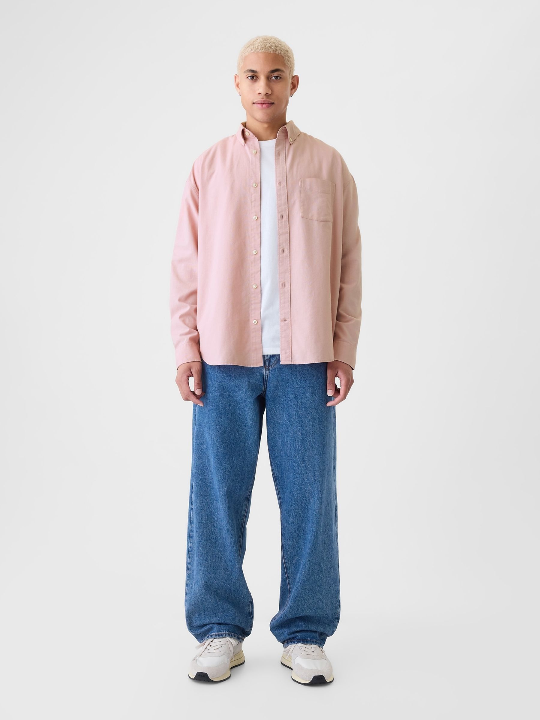 Pink Long Sleeve Big Oxford Shirt - Image 3 of 5