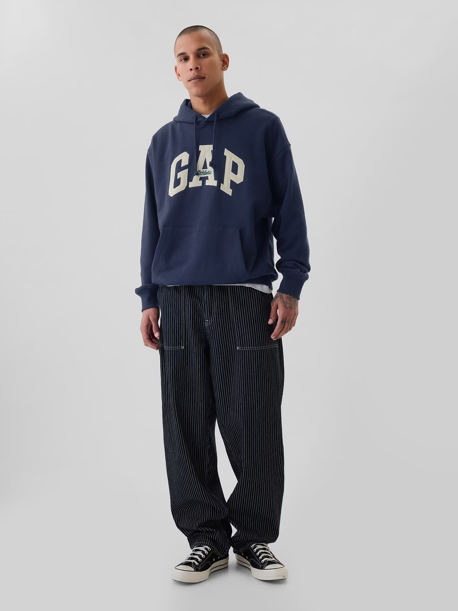Blue Heavyweight Heritage Logo Hoodie - Image 3 of 4