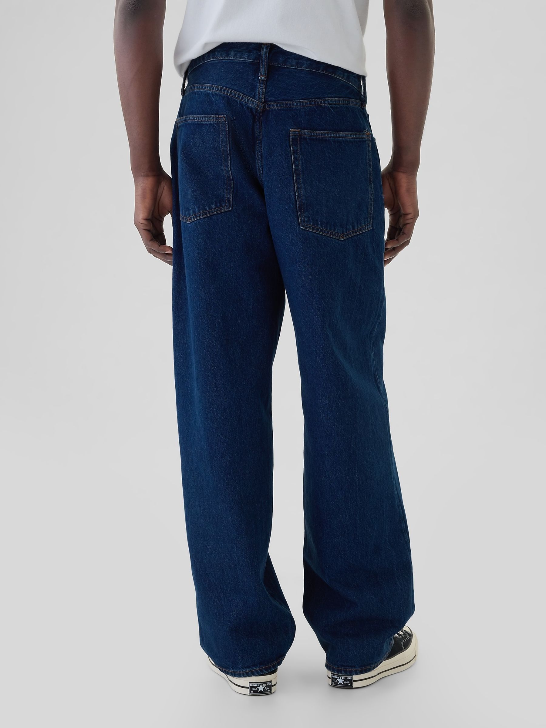 Dark Wash Blue Loose Fit Baggy Jeans - Image 2 of 6