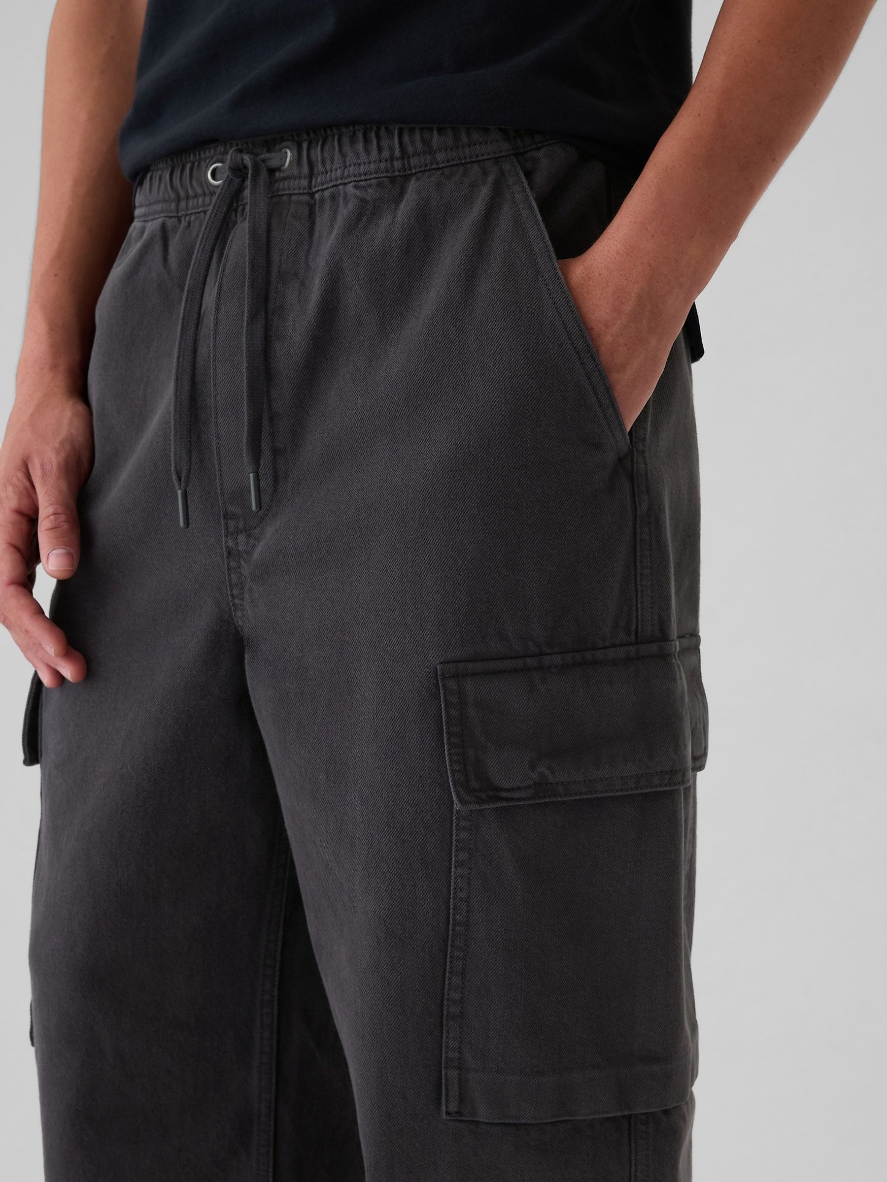 Black Baggy Cargo Jeans - Image 5 of 5