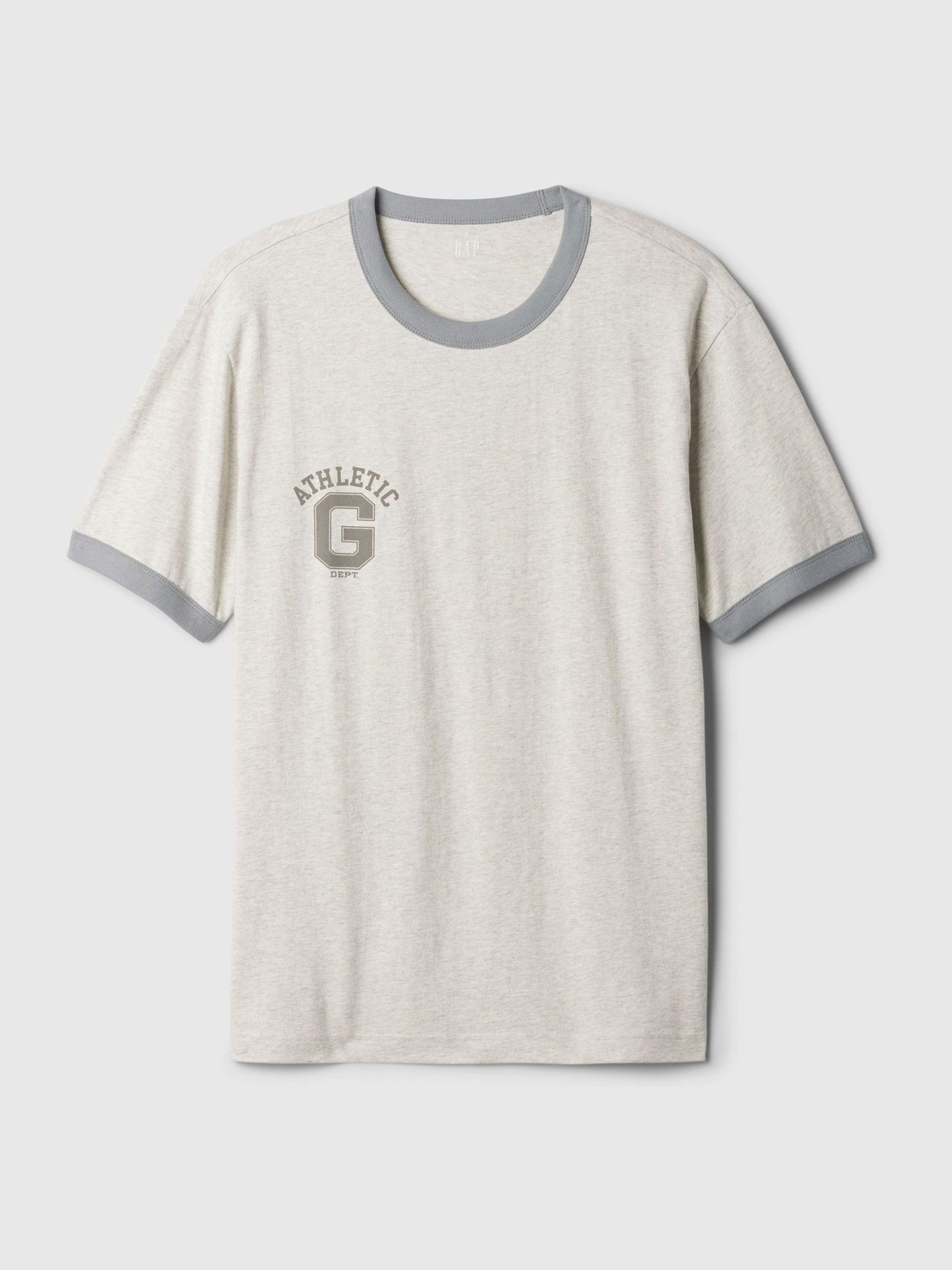 Grey Athletic Logo Graphic Short Sleeve Crew Neck T-Shirt - Image 4 of 5