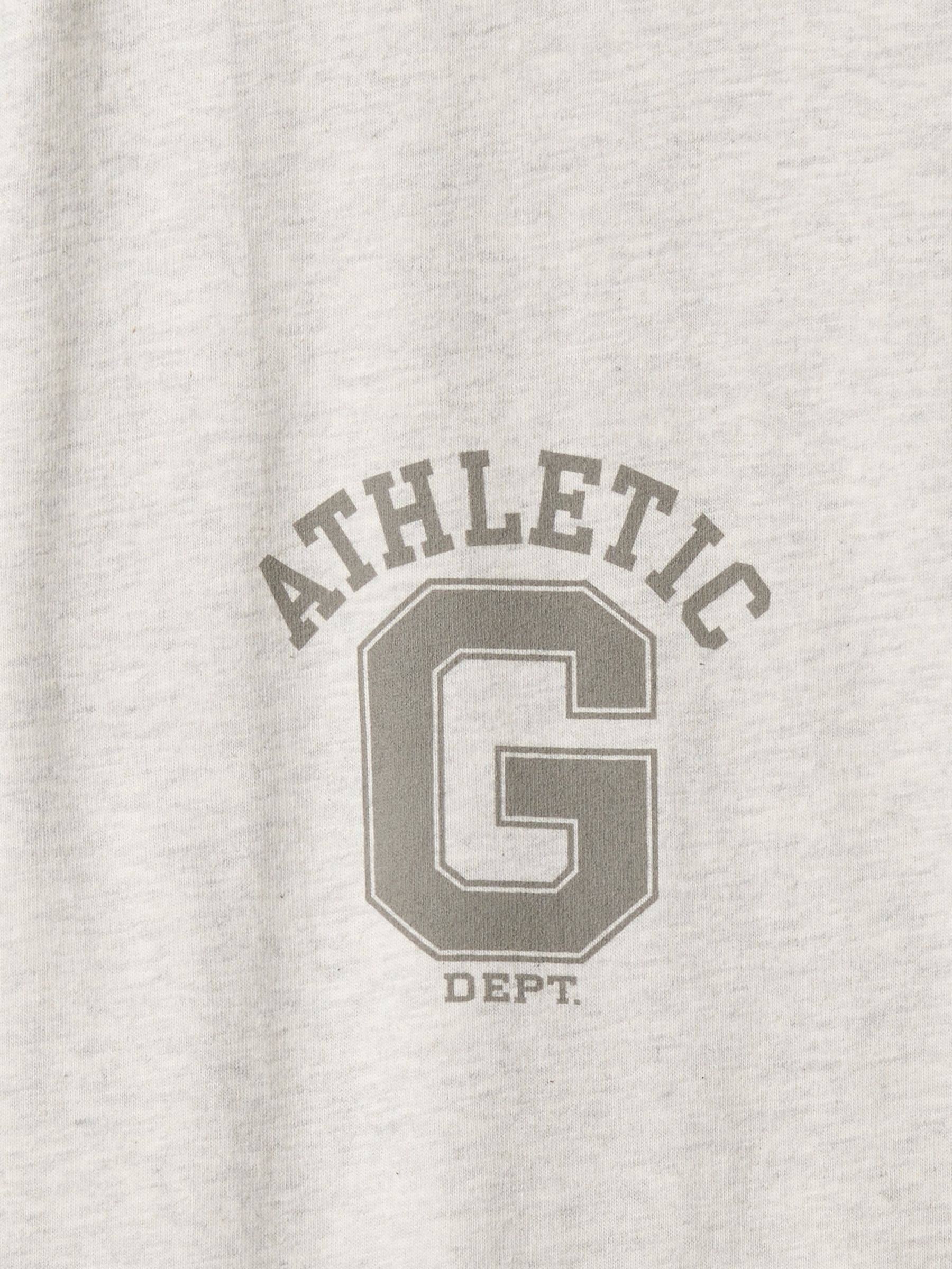 Grey Athletic Logo Graphic Short Sleeve Crew Neck T-Shirt - Image 5 of 5
