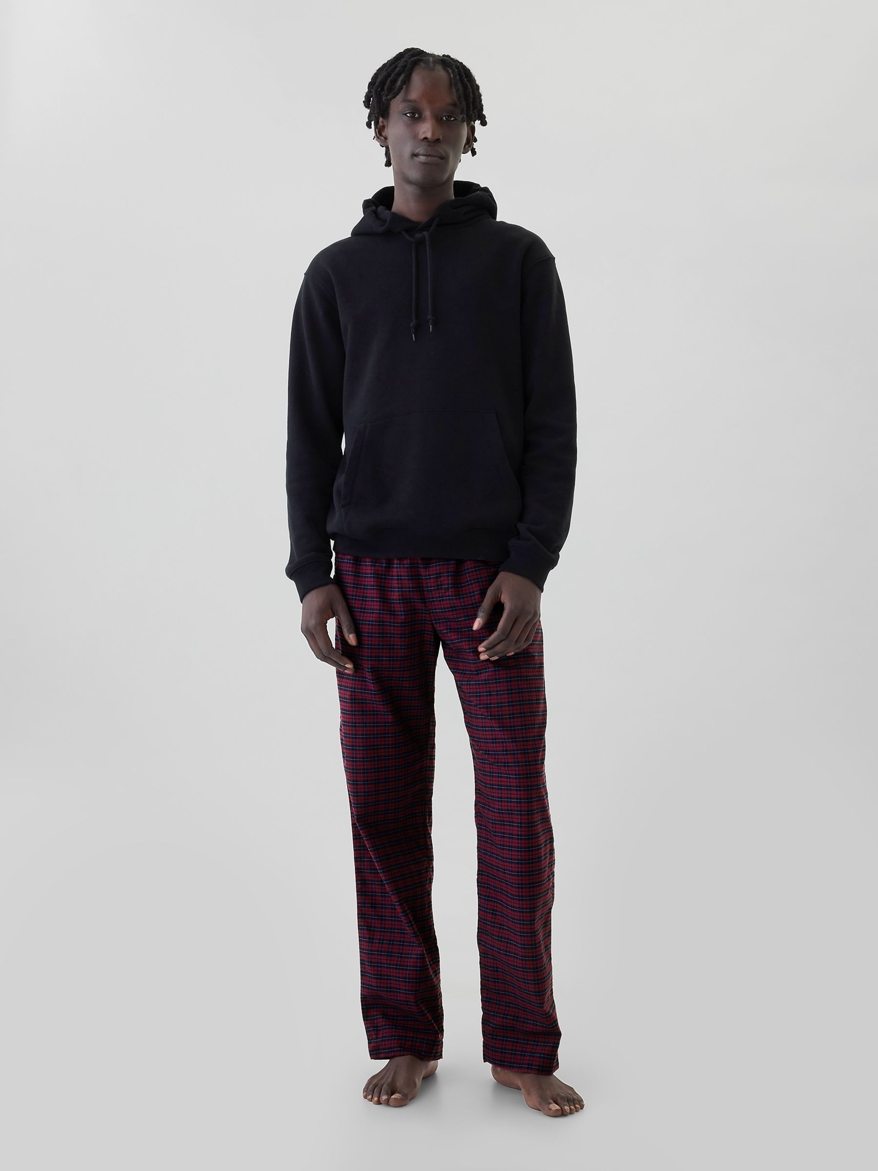 Red Check Soft Cotton Woven Pyjama Bottoms - Image 1 of 4