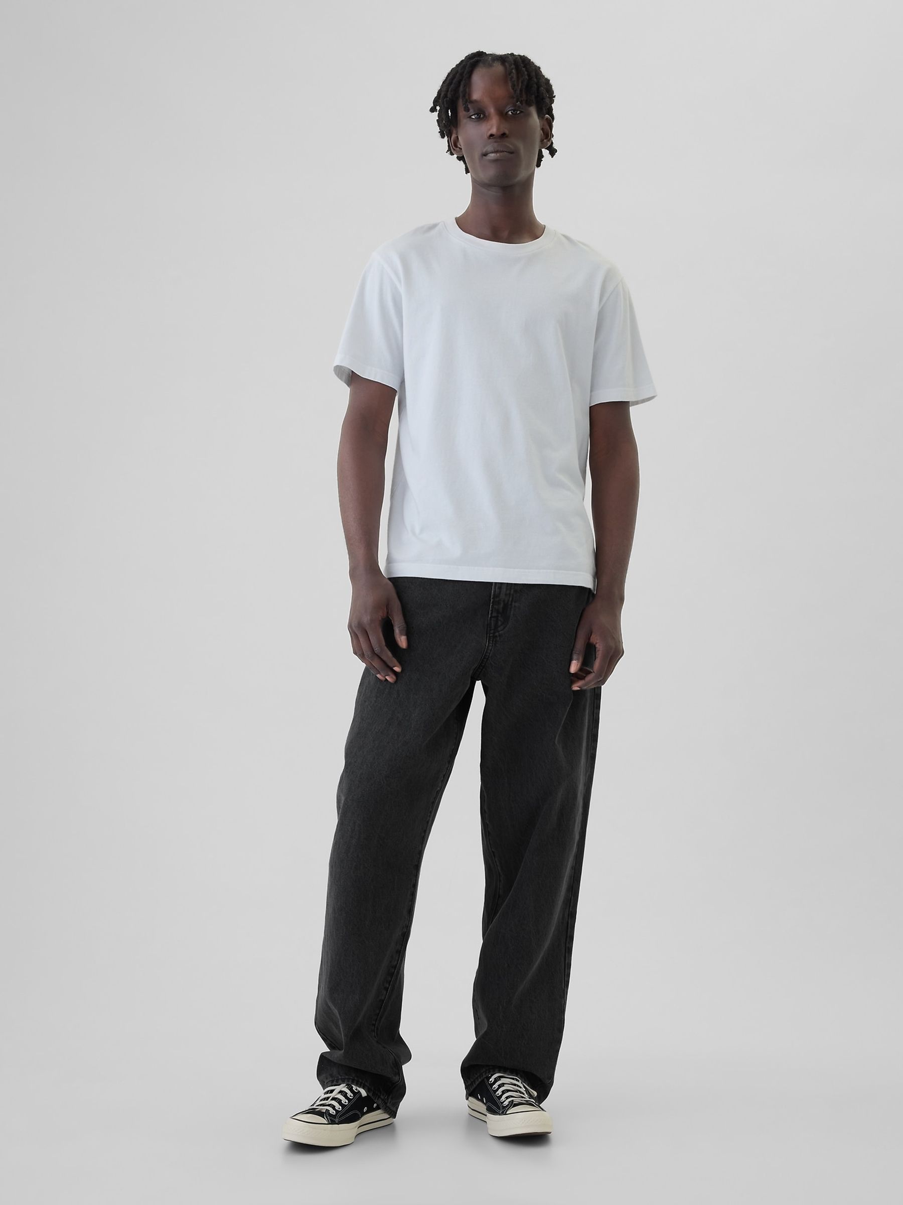 Black Loose Fit Baggy Jeans - Image 1 of 6
