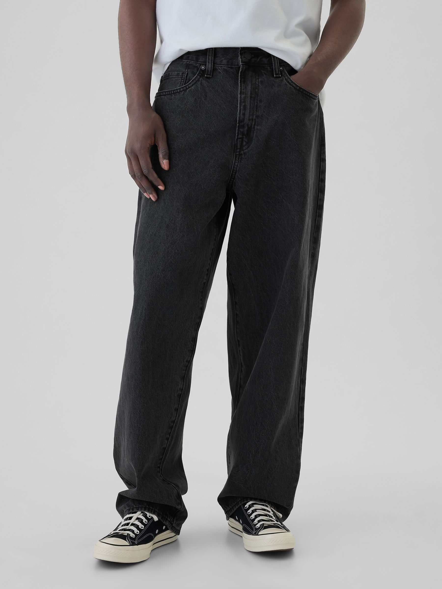 Black Loose Fit Baggy Jeans - Image 2 of 6