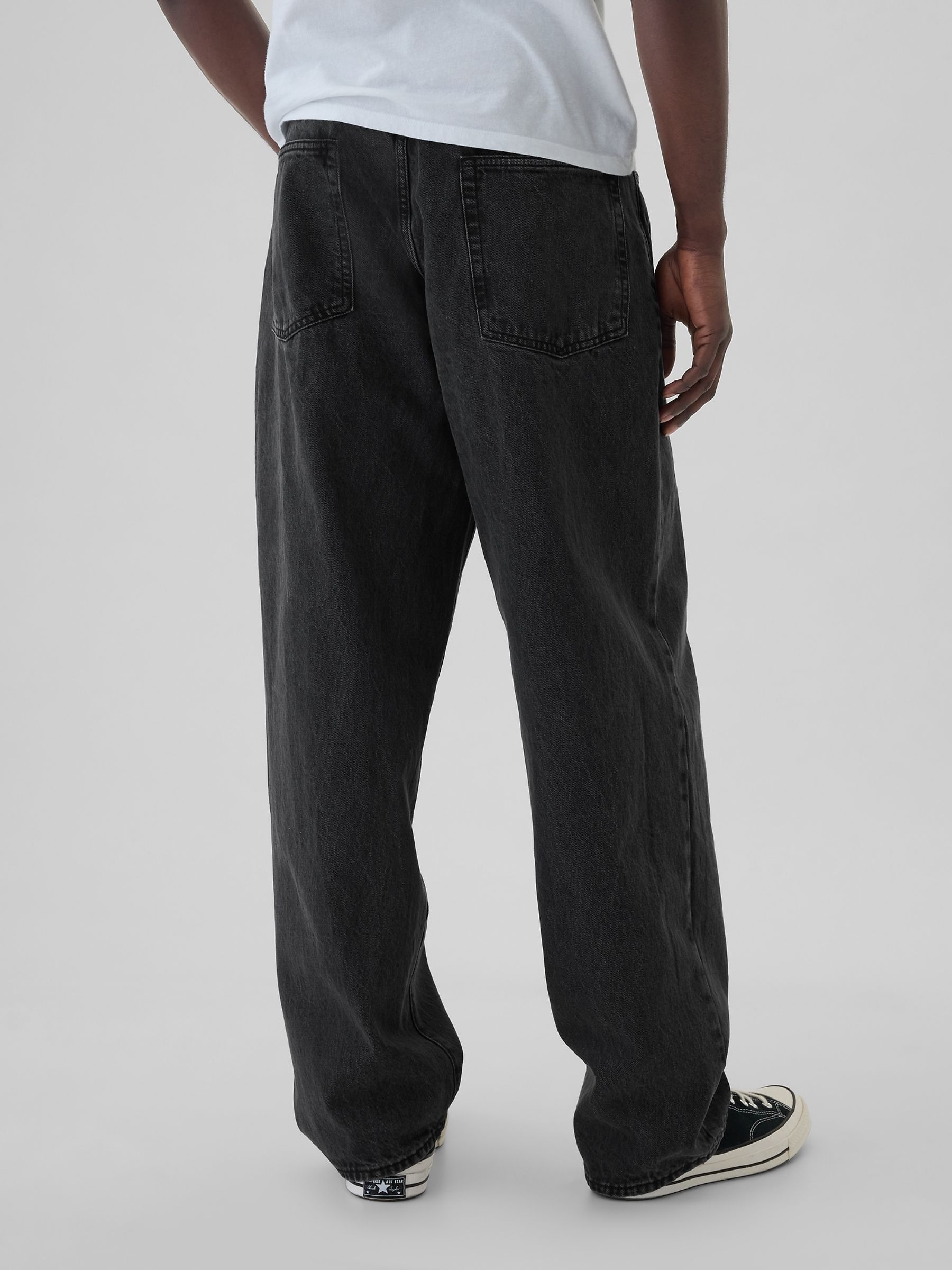 Black Loose Fit Baggy Jeans - Image 3 of 6