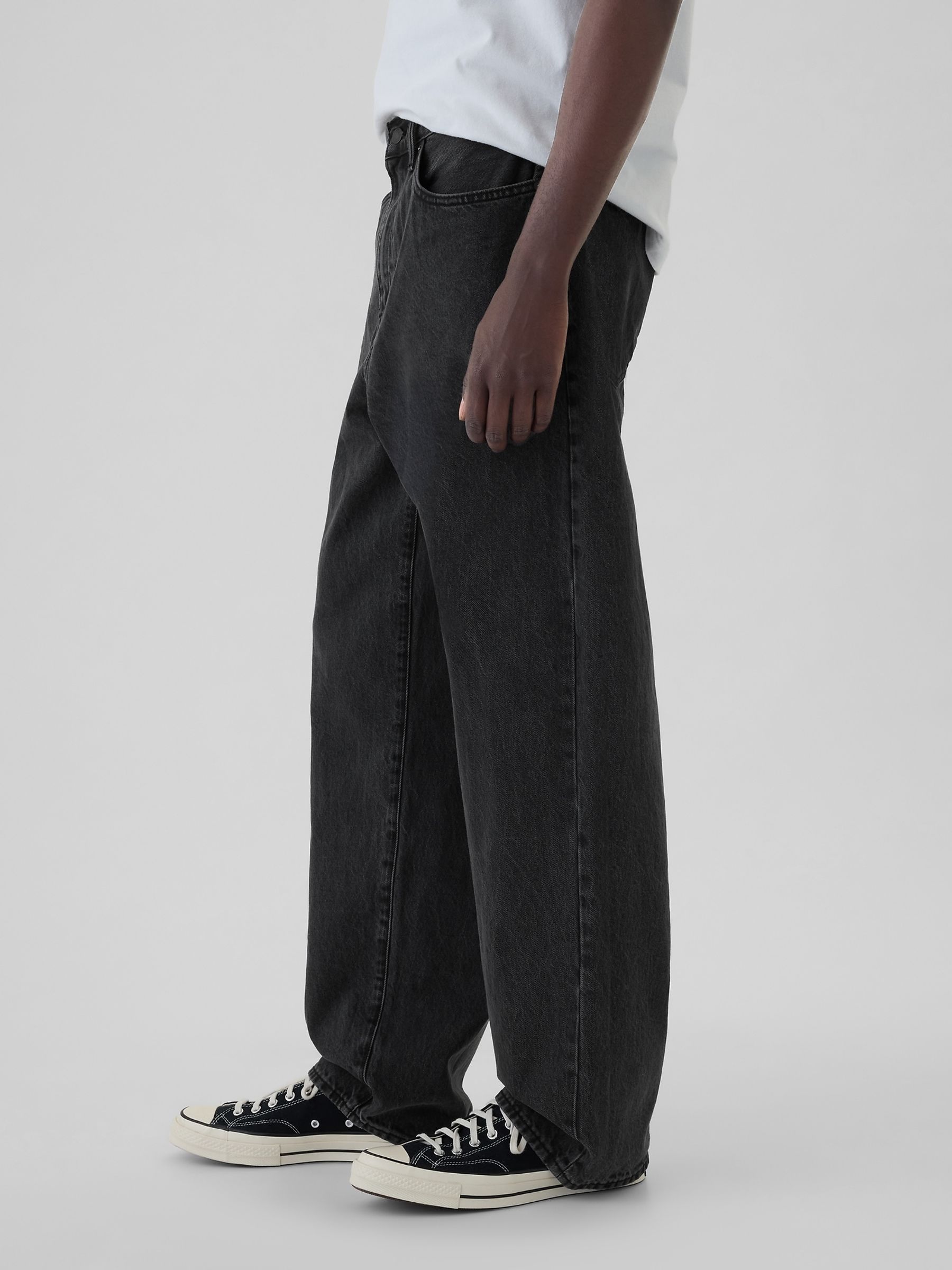 Black Loose Fit Baggy Jeans - Image 4 of 6