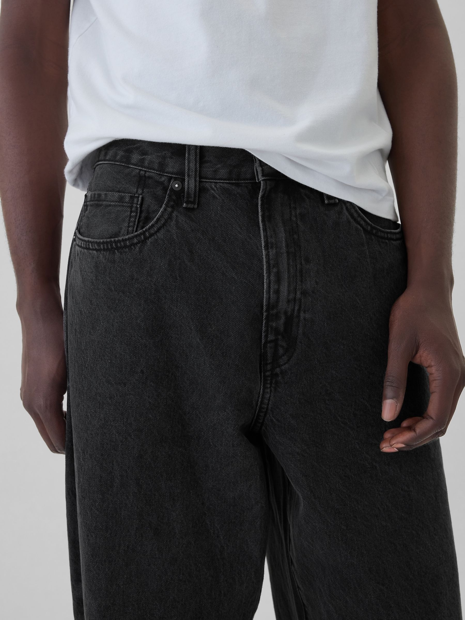 Black Loose Fit Baggy Jeans - Image 5 of 6