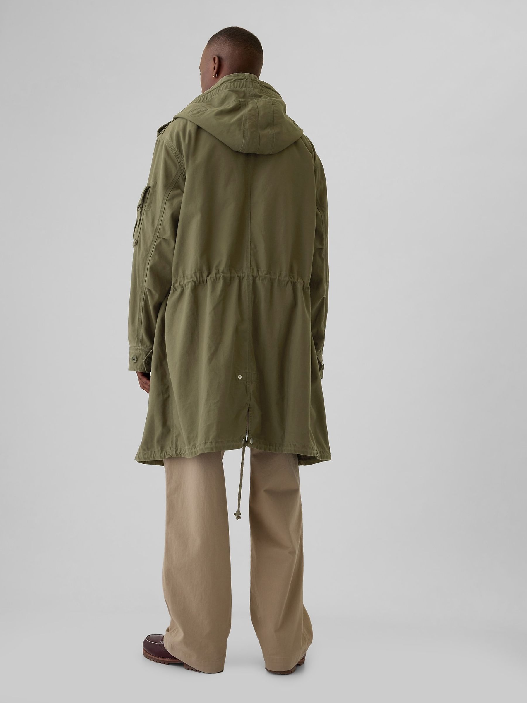 Green Cotton Utility Hooded Parka Jacket - Image 2 of 5
