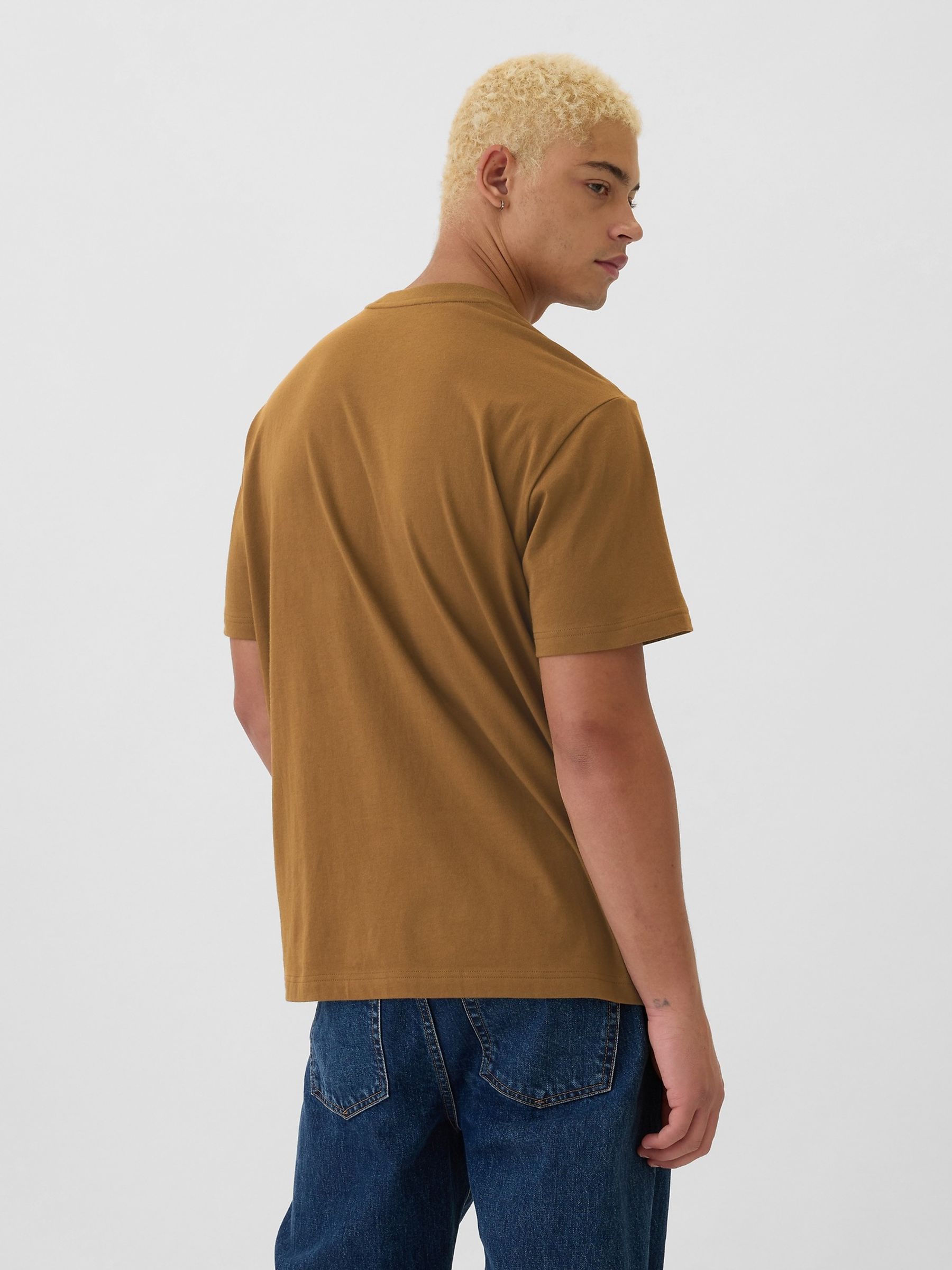 Brown Original Pocket 100% Cotton Crew Neck Short Sleeve T-Shirt - Image 2 of 4