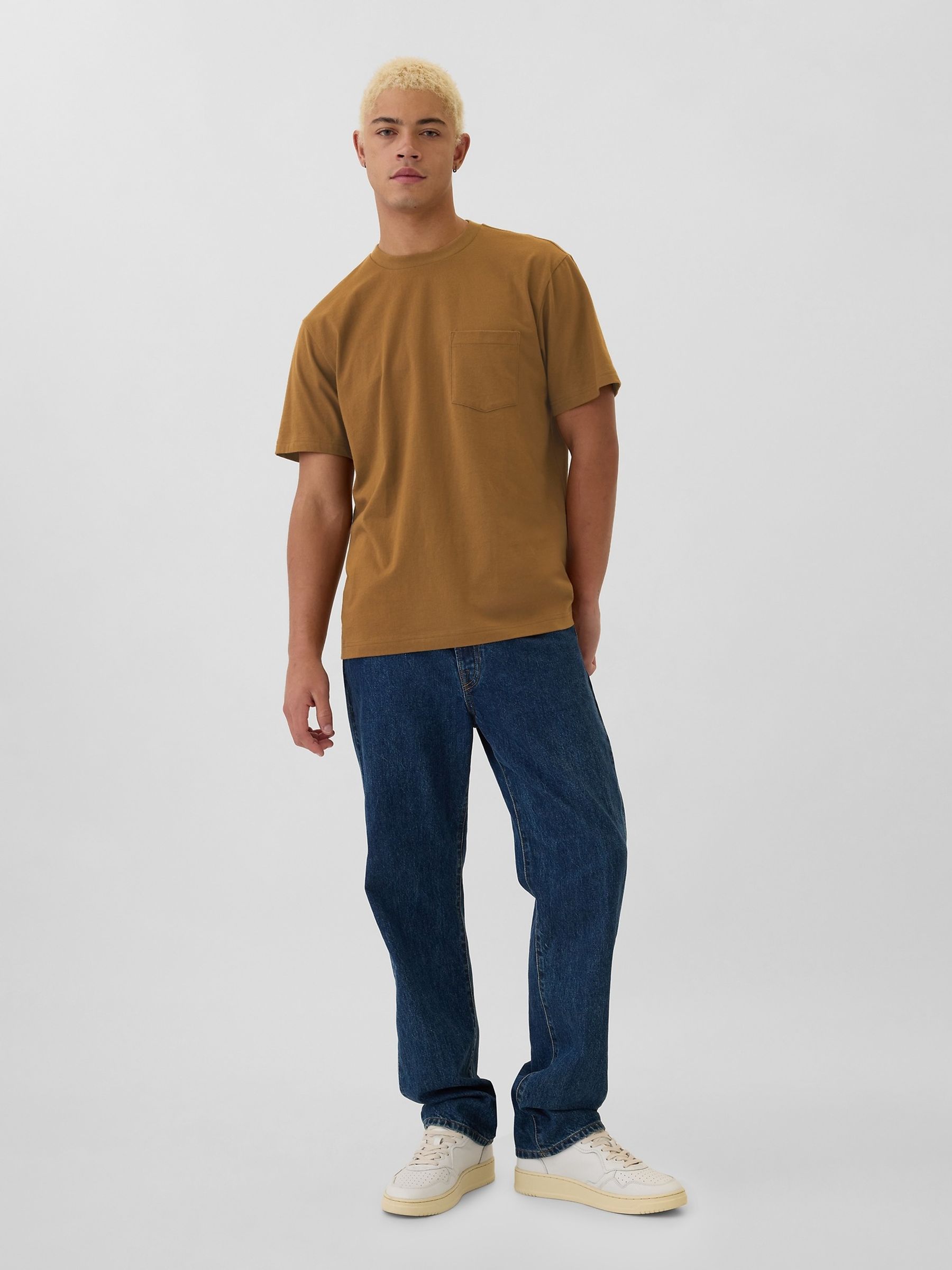 Brown Original Pocket 100% Cotton Crew Neck Short Sleeve T-Shirt - Image 3 of 4