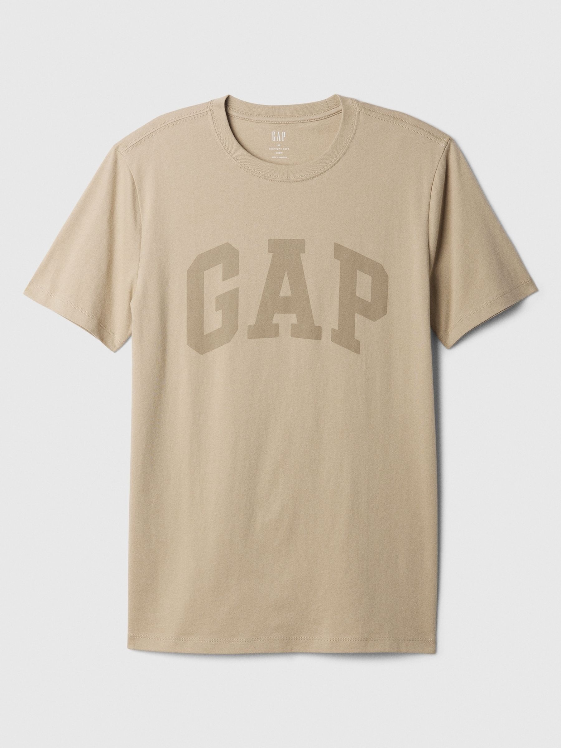 Beige Everyday Logo 100% Cotton Crew Neck Short Sleeve T-Shirt - Image 4 of 4