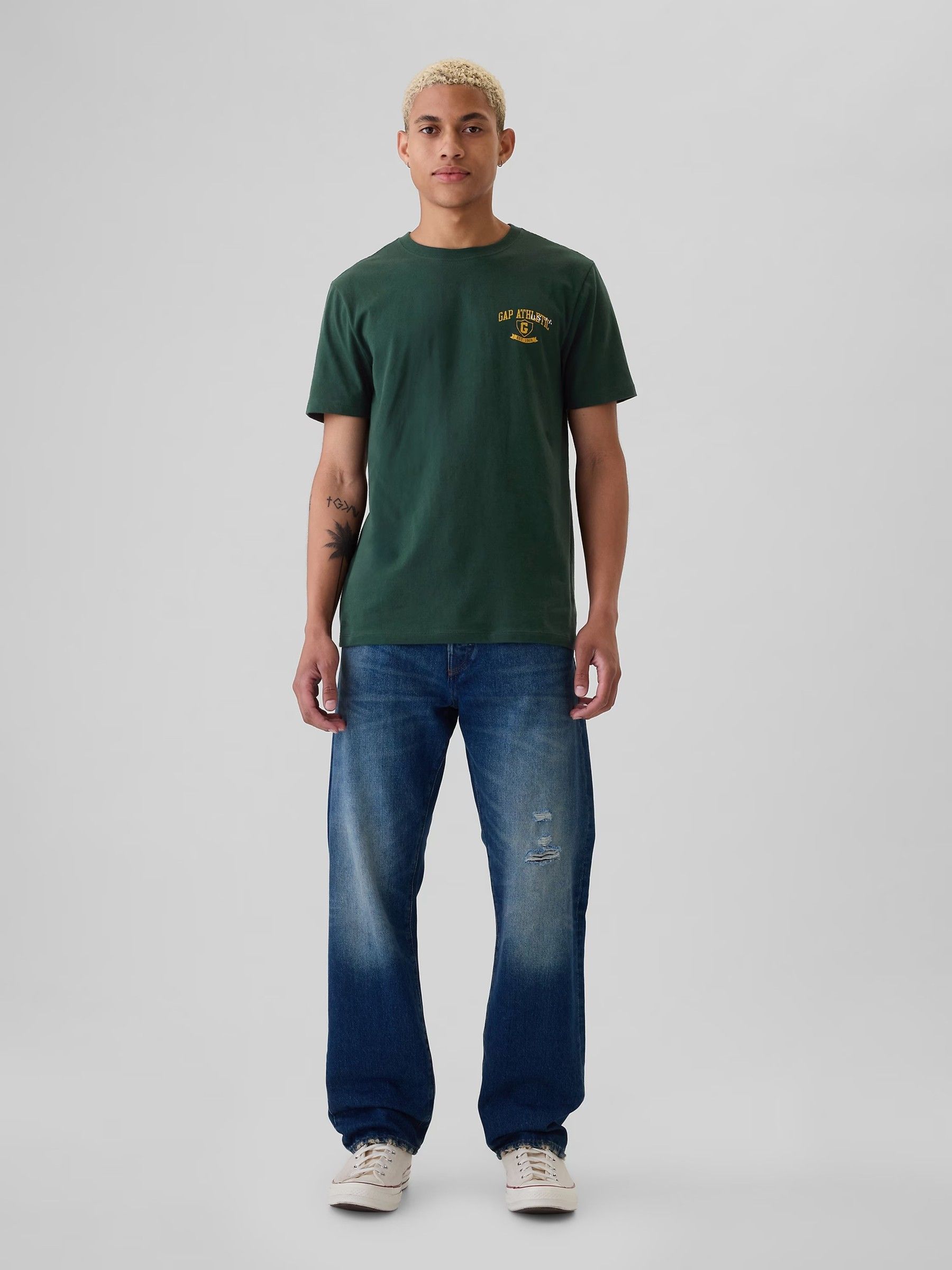 Green Everyday Athletic Graphic 100% Cotton Short Sleeve T-Shirt - Image 3 of 4